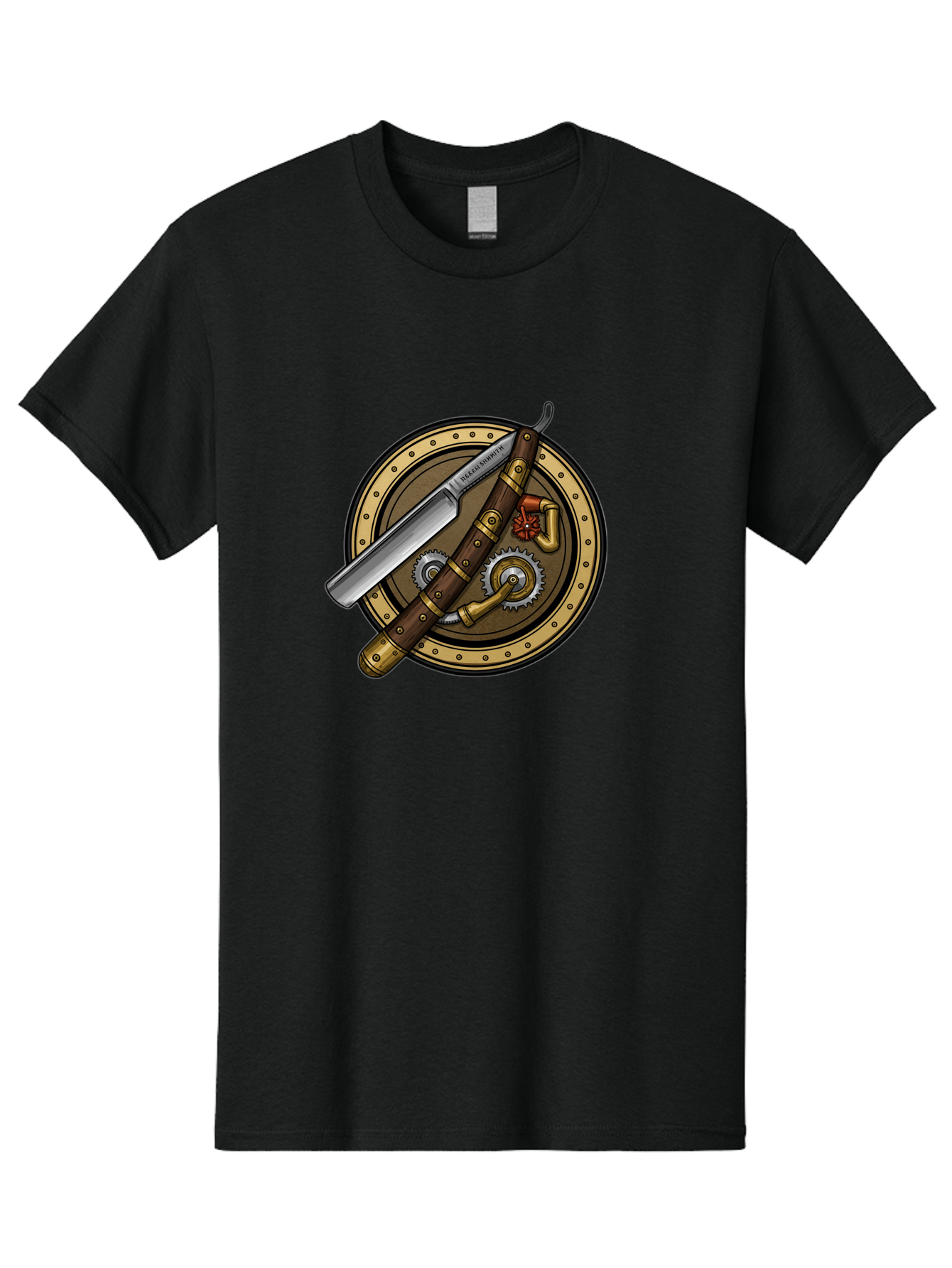 Steampunk-Pliers-And-Knife Men'S Graphic Tee, 100% Cotton, Comfortable Casual Summer Wear, Machine Washable, Steampunk-Themed, Vintage, Retro, Sci-Fi, Fantasy, Gear, Machinery, Industrial Design, Fantasy Art, Steampunk Style, Unique Bad718