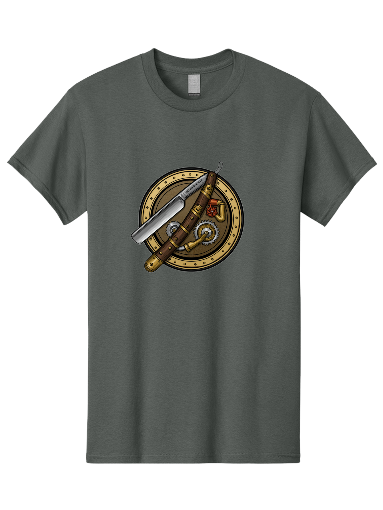 Steampunk-Pliers-And-Knife Men'S Graphic Tee, 100% Cotton, Comfortable Casual Summer Wear, Machine Washable, Steampunk-Themed, Vintage, Retro, Sci-Fi, Fantasy, Gear, Machinery, Industrial Design, Fantasy Art, Steampunk Style, Unique Bad718