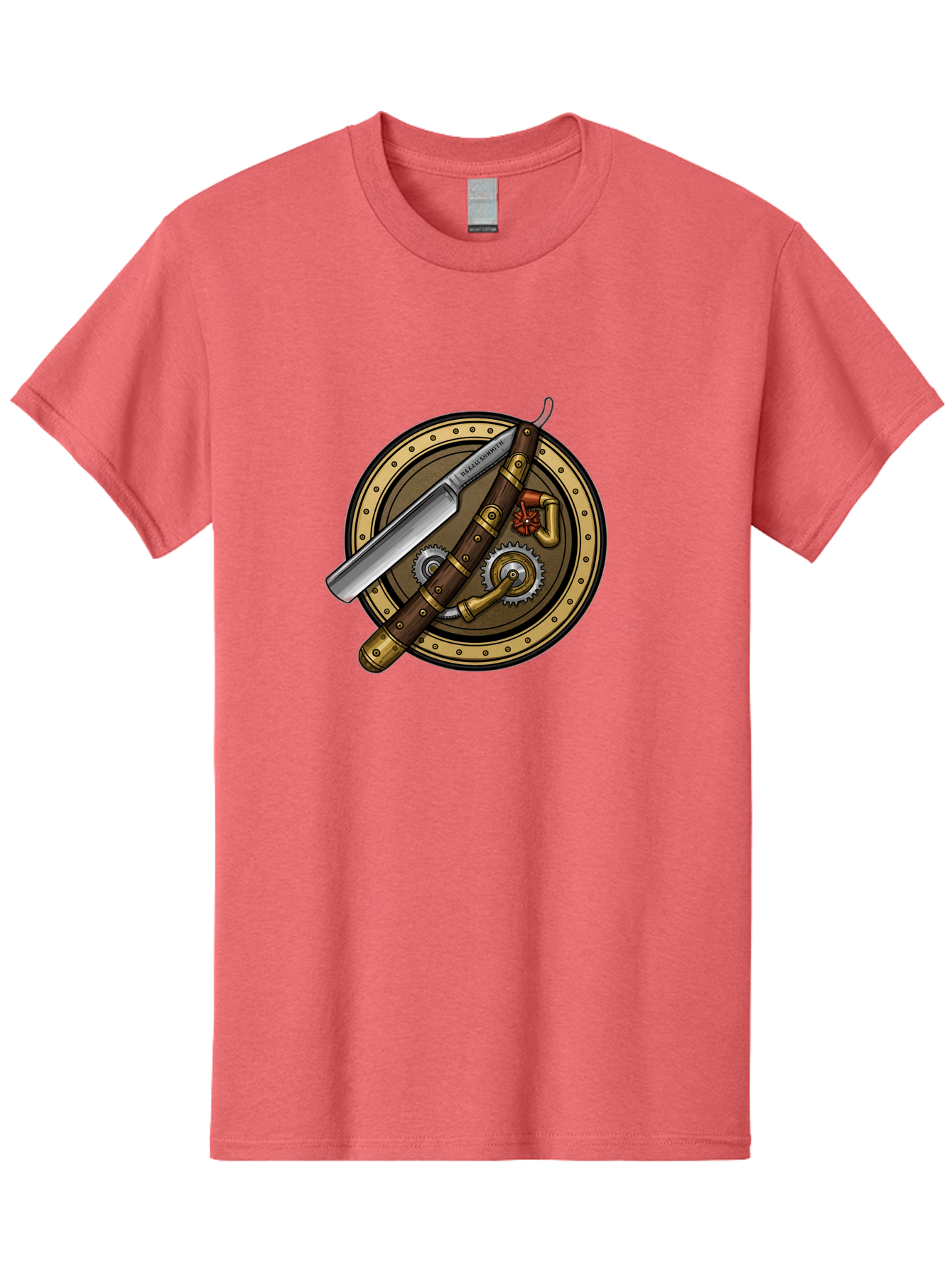 Steampunk-Pliers-And-Knife Men'S Graphic Tee, 100% Cotton, Comfortable Casual Summer Wear, Machine Washable, Steampunk-Themed, Vintage, Retro, Sci-Fi, Fantasy, Gear, Machinery, Industrial Design, Fantasy Art, Steampunk Style, Unique Bad718