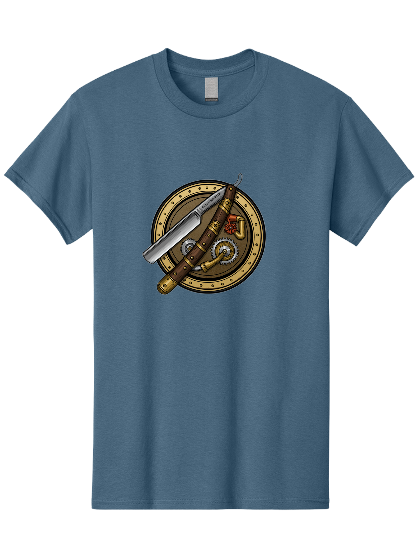 Steampunk-Pliers-And-Knife Men'S Graphic Tee, 100% Cotton, Comfortable Casual Summer Wear, Machine Washable, Steampunk-Themed, Vintage, Retro, Sci-Fi, Fantasy, Gear, Machinery, Industrial Design, Fantasy Art, Steampunk Style, Unique Bad718