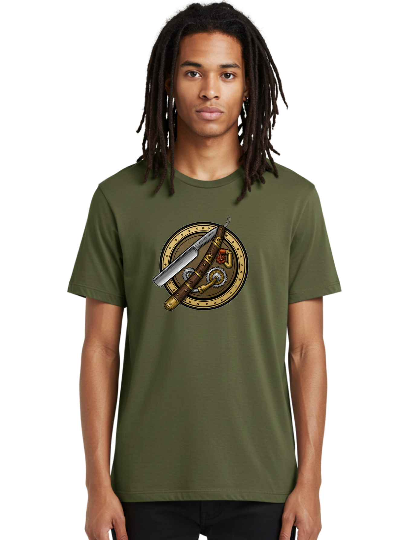 Steampunk-Pliers-And-Knife Men'S Graphic Tee, 100% Cotton, Comfortable Casual Summer Wear, Machine Washable, Steampunk-Themed, Vintage, Retro, Sci-Fi, Fantasy, Gear, Machinery, Industrial Design, Fantasy Art, Steampunk Style, Unique Bad718