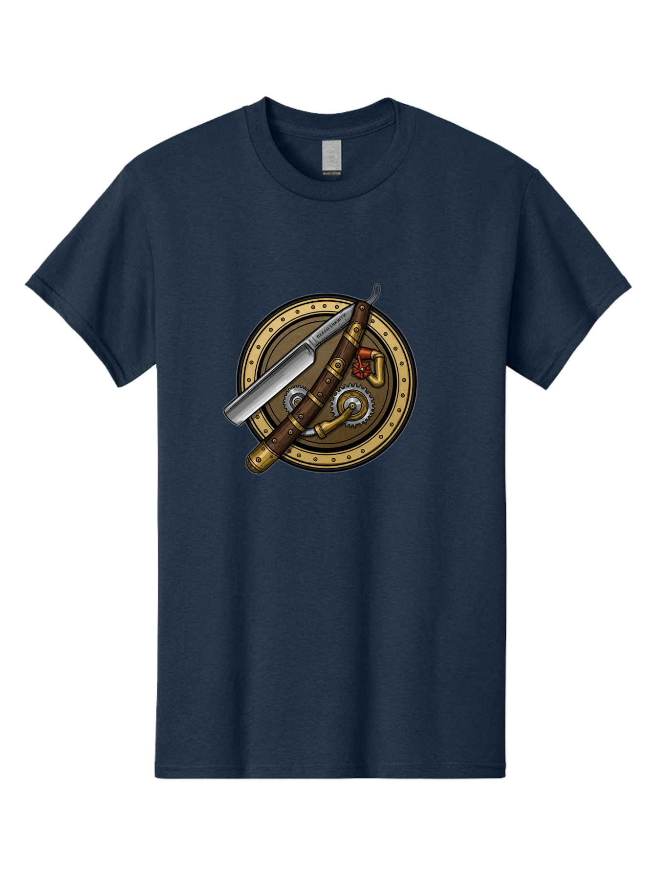 Steampunk-Pliers-And-Knife Men'S Graphic Tee, 100% Cotton, Comfortable Casual Summer Wear, Machine Washable, Steampunk-Themed, Vintage, Retro, Sci-Fi, Fantasy, Gear, Machinery, Industrial Design, Fantasy Art, Steampunk Style, Unique Bad718
