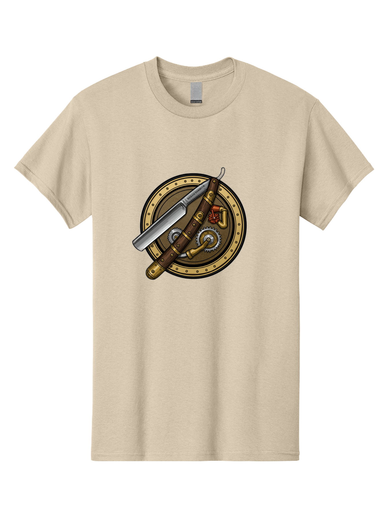Steampunk-Pliers-And-Knife Men'S Graphic Tee, 100% Cotton, Comfortable Casual Summer Wear, Machine Washable, Steampunk-Themed, Vintage, Retro, Sci-Fi, Fantasy, Gear, Machinery, Industrial Design, Fantasy Art, Steampunk Style, Unique Bad718
