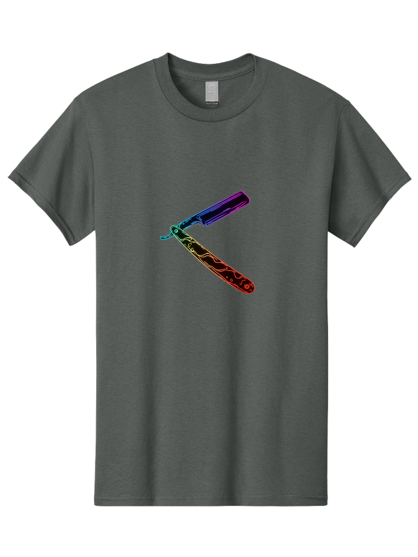 Straight-Razor-4 Men'S Graphic Tee, 100% Cotton, Comfortable Casual Summer Wear, Machine Washable, Straight Razor, Vintage Grooming, Classic Shaving, Sharp Blade, Elegant Design, Traditional Barber, Precision Cutting, Detailed Handle, Bad730