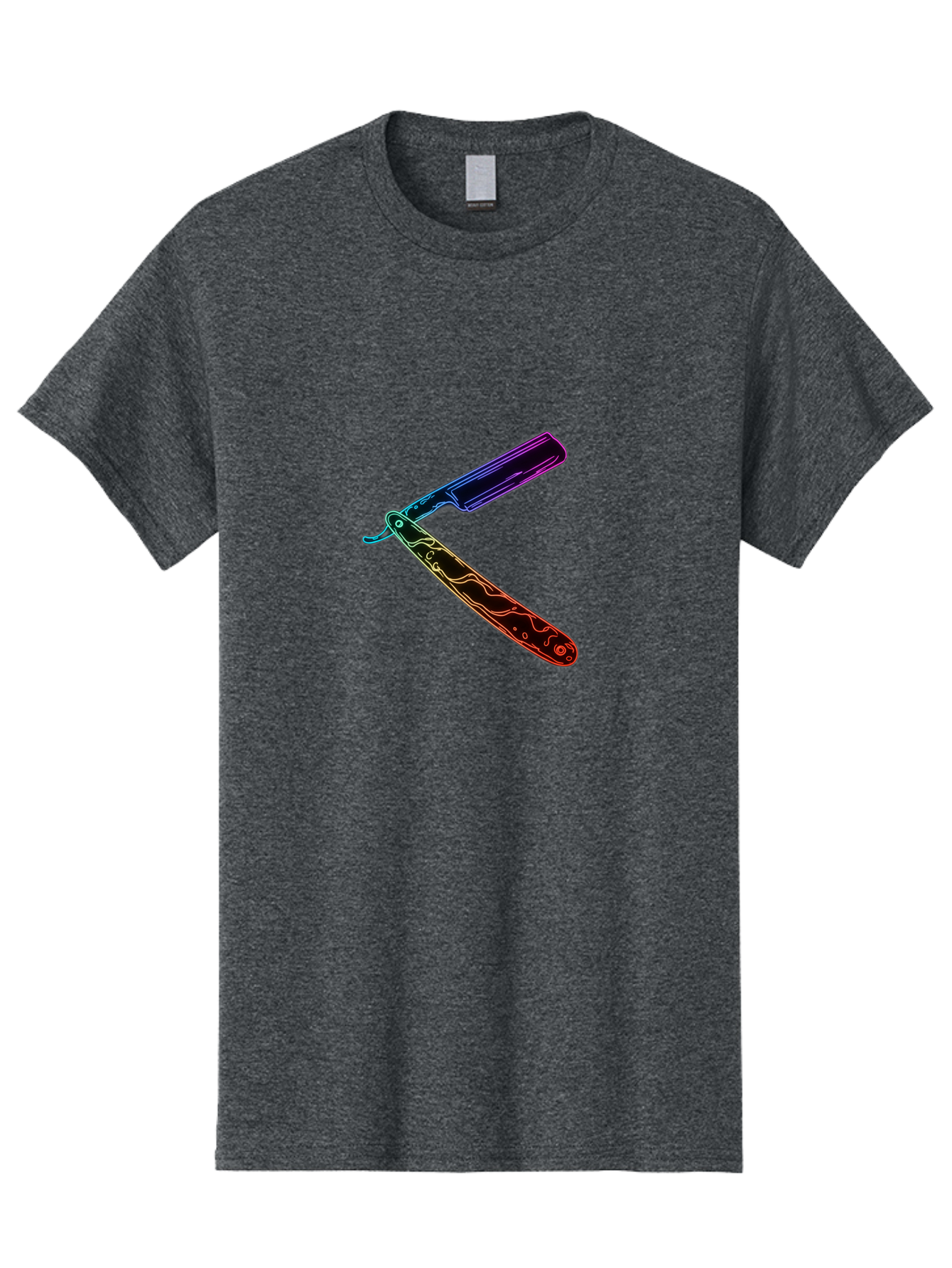 Straight-Razor-4 Men'S Graphic Tee, 100% Cotton, Comfortable Casual Summer Wear, Machine Washable, Straight Razor, Vintage Grooming, Classic Shaving, Sharp Blade, Elegant Design, Traditional Barber, Precision Cutting, Detailed Handle, Bad730
