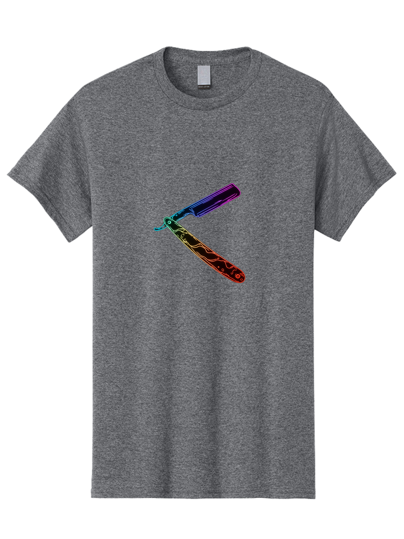 Straight-Razor-4 Men'S Graphic Tee, 100% Cotton, Comfortable Casual Summer Wear, Machine Washable, Straight Razor, Vintage Grooming, Classic Shaving, Sharp Blade, Elegant Design, Traditional Barber, Precision Cutting, Detailed Handle, Bad730