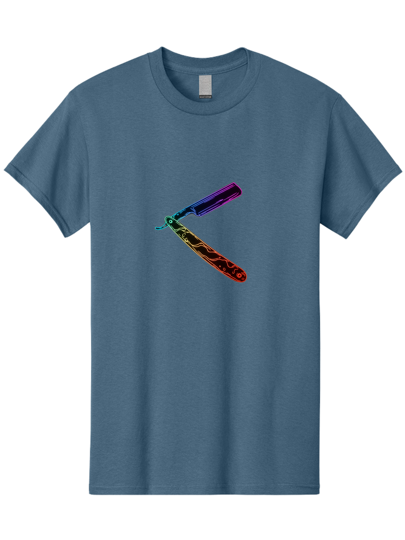 Straight-Razor-4 Men'S Graphic Tee, 100% Cotton, Comfortable Casual Summer Wear, Machine Washable, Straight Razor, Vintage Grooming, Classic Shaving, Sharp Blade, Elegant Design, Traditional Barber, Precision Cutting, Detailed Handle, Bad730