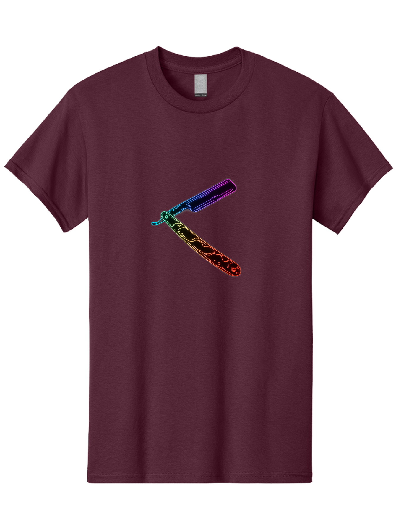 Straight-Razor-4 Men'S Graphic Tee, 100% Cotton, Comfortable Casual Summer Wear, Machine Washable, Straight Razor, Vintage Grooming, Classic Shaving, Sharp Blade, Elegant Design, Traditional Barber, Precision Cutting, Detailed Handle, Bad730