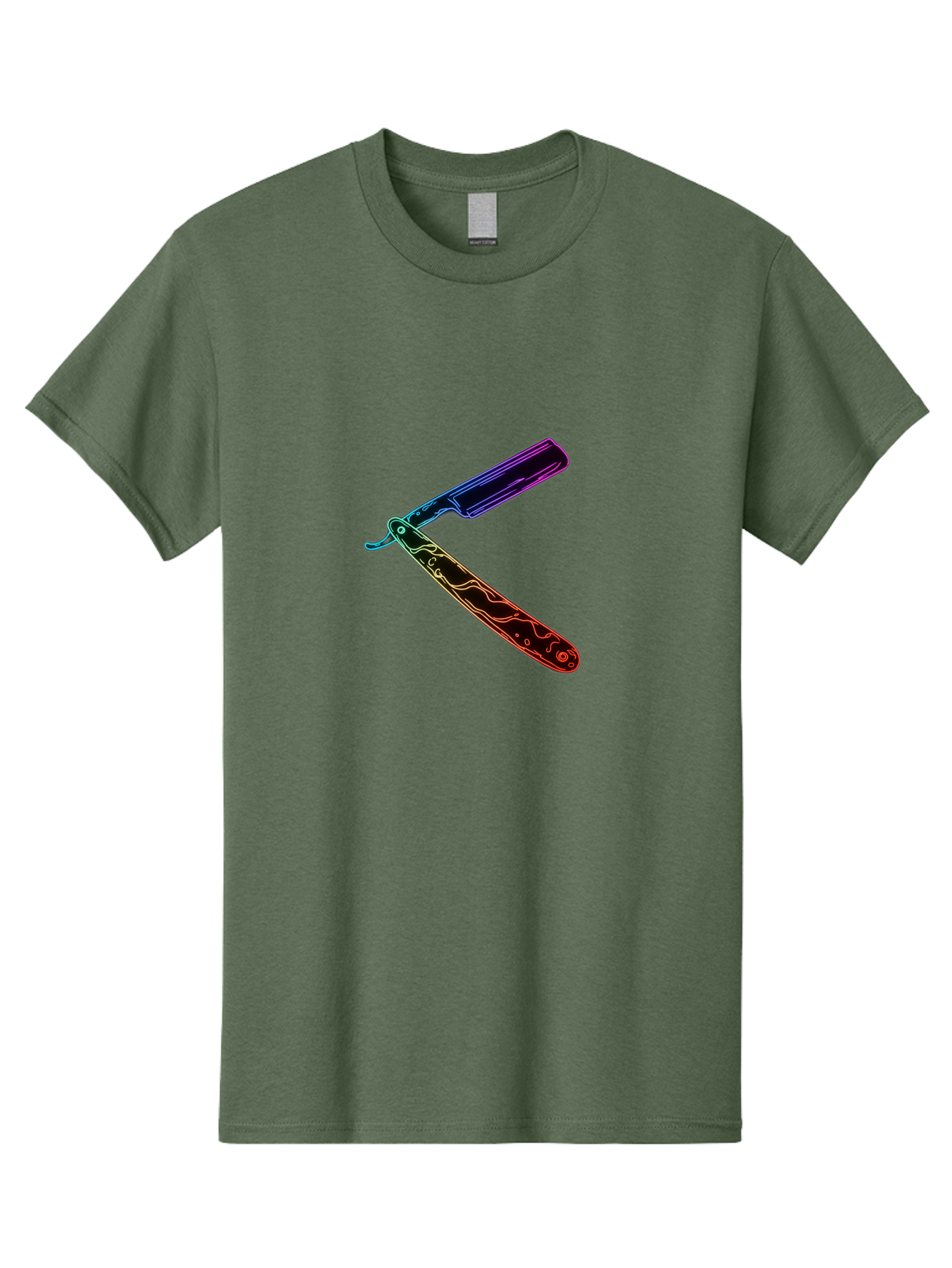 Straight-Razor-4 Men'S Graphic Tee, 100% Cotton, Comfortable Casual Summer Wear, Machine Washable, Straight Razor, Vintage Grooming, Classic Shaving, Sharp Blade, Elegant Design, Traditional Barber, Precision Cutting, Detailed Handle, Bad730