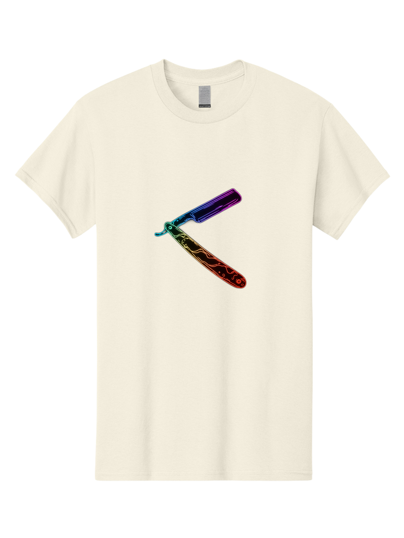 Straight-Razor-4 Men'S Graphic Tee, 100% Cotton, Comfortable Casual Summer Wear, Machine Washable, Straight Razor, Vintage Grooming, Classic Shaving, Sharp Blade, Elegant Design, Traditional Barber, Precision Cutting, Detailed Handle, Bad730