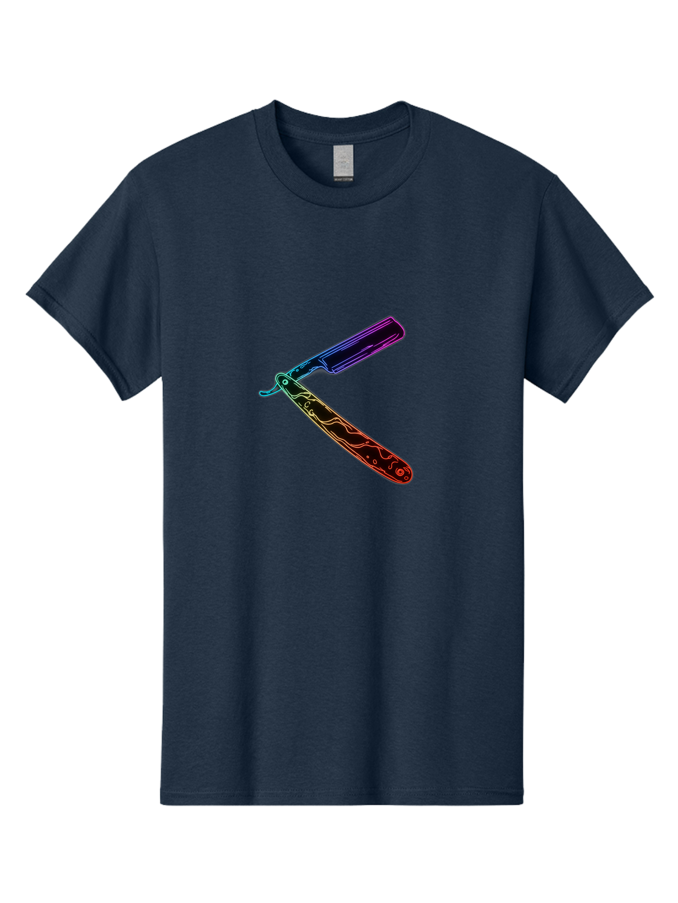 Straight-Razor-4 Men'S Graphic Tee, 100% Cotton, Comfortable Casual Summer Wear, Machine Washable, Straight Razor, Vintage Grooming, Classic Shaving, Sharp Blade, Elegant Design, Traditional Barber, Precision Cutting, Detailed Handle, Bad730