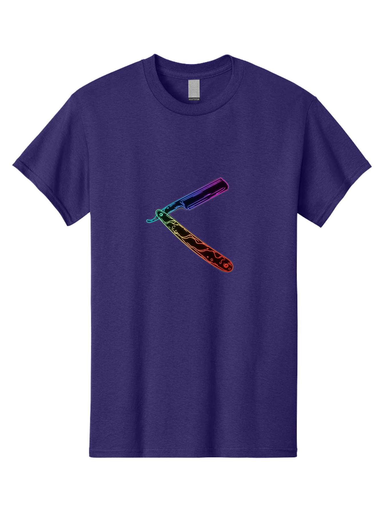 Straight-Razor-4 Men'S Graphic Tee, 100% Cotton, Comfortable Casual Summer Wear, Machine Washable, Straight Razor, Vintage Grooming, Classic Shaving, Sharp Blade, Elegant Design, Traditional Barber, Precision Cutting, Detailed Handle, Bad730