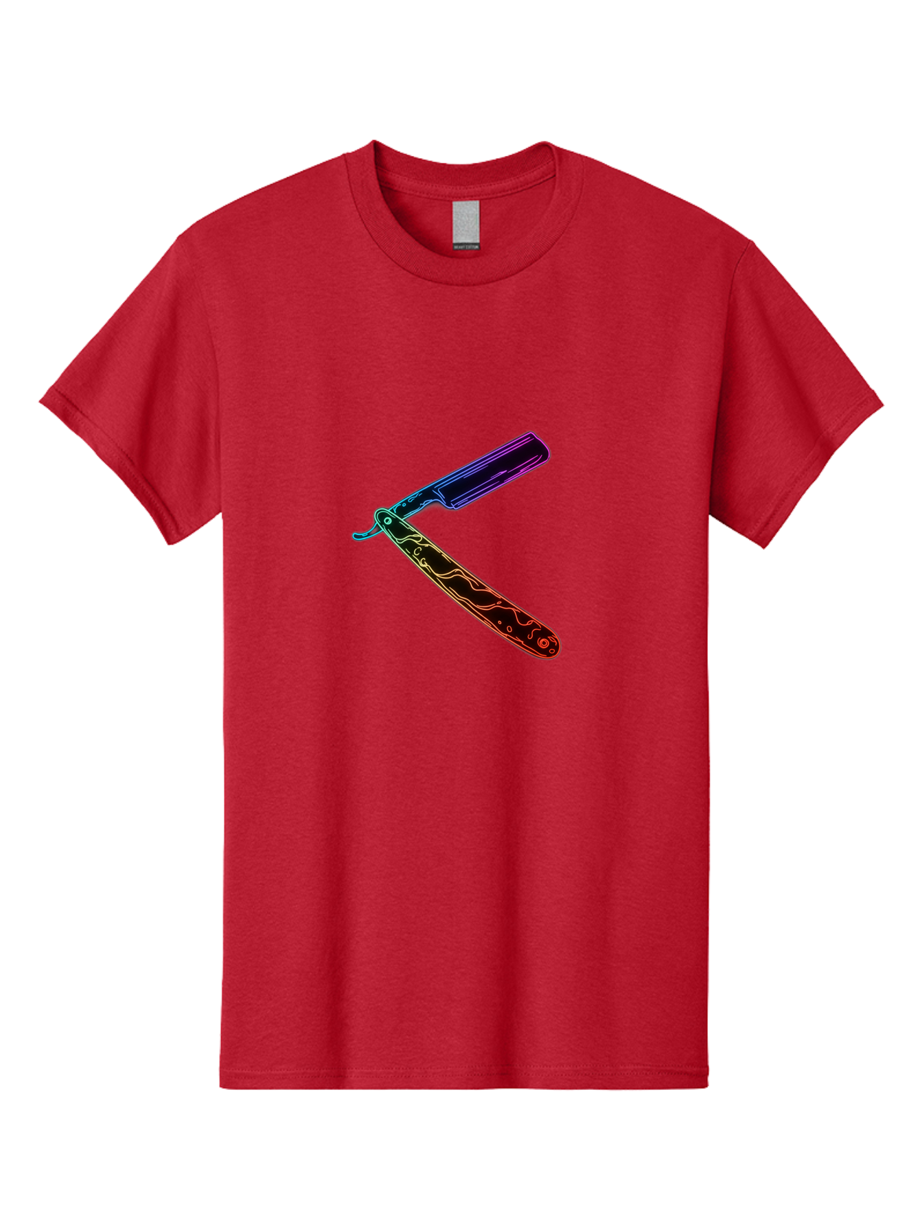 Straight-Razor-4 Men'S Graphic Tee, 100% Cotton, Comfortable Casual Summer Wear, Machine Washable, Straight Razor, Vintage Grooming, Classic Shaving, Sharp Blade, Elegant Design, Traditional Barber, Precision Cutting, Detailed Handle, Bad730
