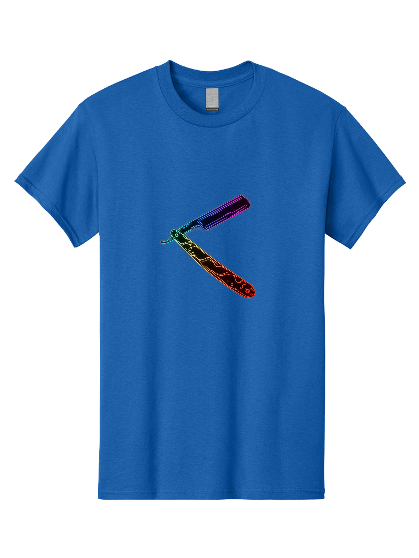 Straight-Razor-4 Men'S Graphic Tee, 100% Cotton, Comfortable Casual Summer Wear, Machine Washable, Straight Razor, Vintage Grooming, Classic Shaving, Sharp Blade, Elegant Design, Traditional Barber, Precision Cutting, Detailed Handle, Bad730