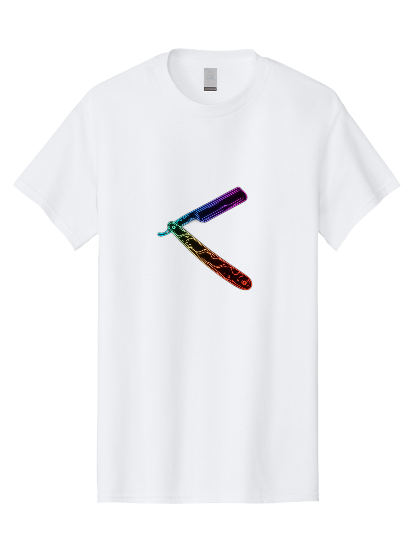 Straight-Razor-4 Men'S Graphic Tee, 100% Cotton, Comfortable Casual Summer Wear, Machine Washable, Straight Razor, Vintage Grooming, Classic Shaving, Sharp Blade, Elegant Design, Traditional Barber, Precision Cutting, Detailed Handle, Bad730