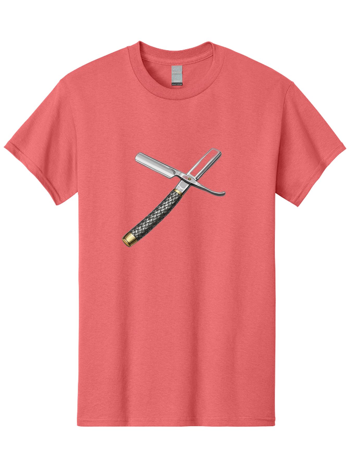 Straight-Razor-6 Men'S Graphic Tee, 100% Cotton, Comfortable Casual Summer Wear, Machine Washable, Straight Razor, Vintage Grooming, Metal Craftsmanship, Woven Handle, Classic Shaving, Traditional Grooming Tools, Precise Shaving Bad732