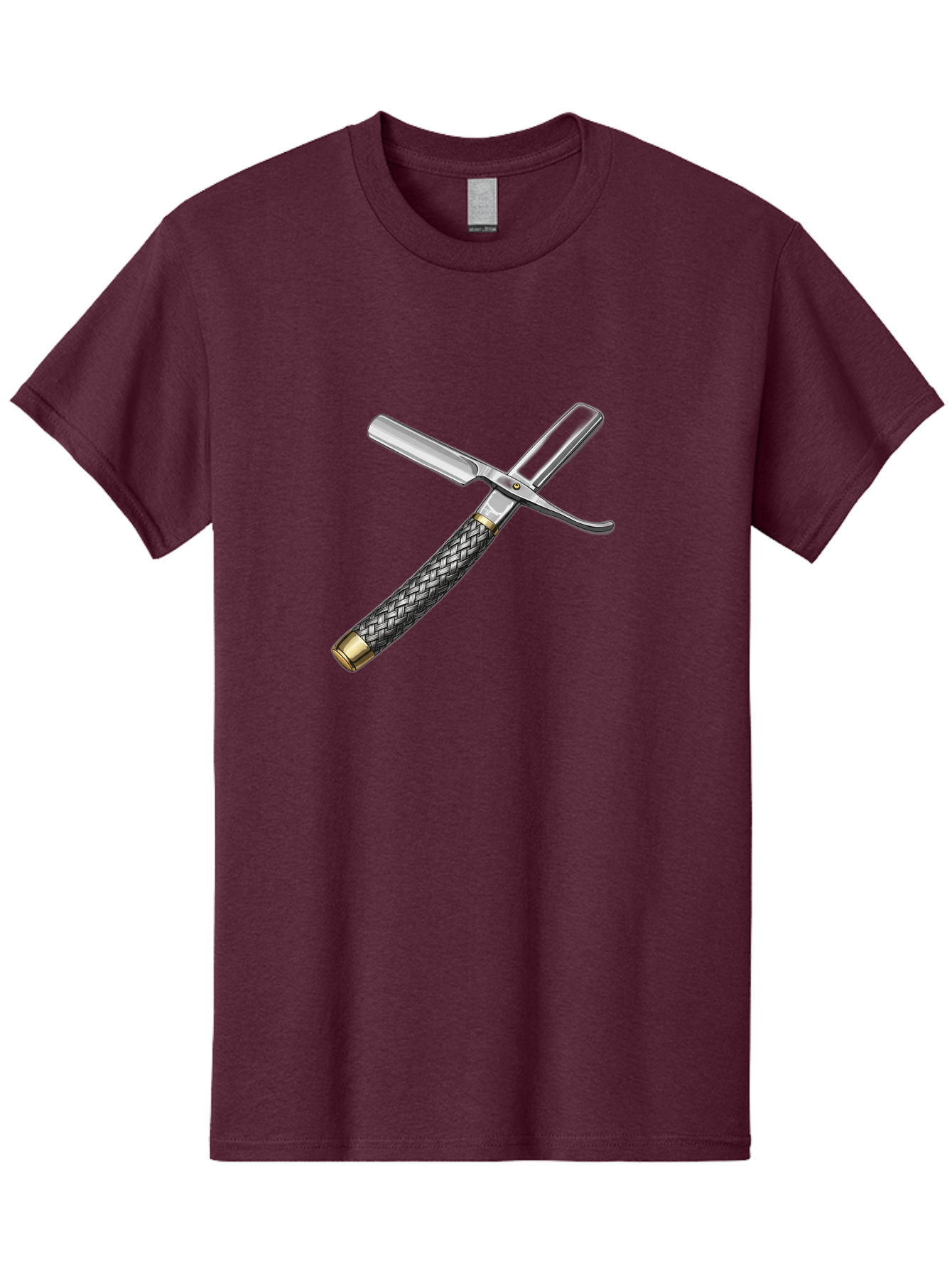 Straight-Razor-6 Men'S Graphic Tee, 100% Cotton, Comfortable Casual Summer Wear, Machine Washable, Straight Razor, Vintage Grooming, Metal Craftsmanship, Woven Handle, Classic Shaving, Traditional Grooming Tools, Precise Shaving Bad732
