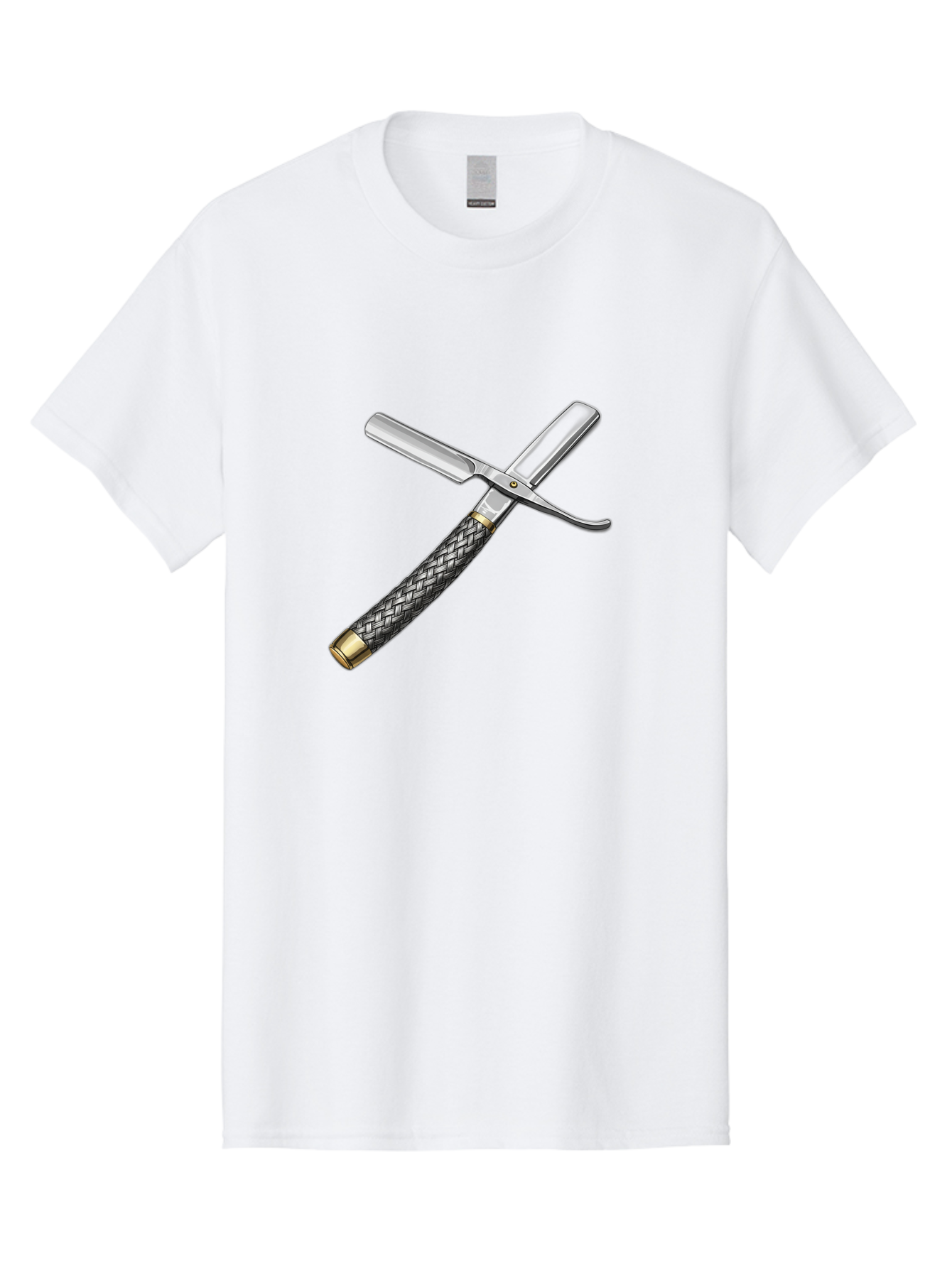 Straight-Razor-6 Men'S Graphic Tee, 100% Cotton, Comfortable Casual Summer Wear, Machine Washable, Straight Razor, Vintage Grooming, Metal Craftsmanship, Woven Handle, Classic Shaving, Traditional Grooming Tools, Precise Shaving Bad732