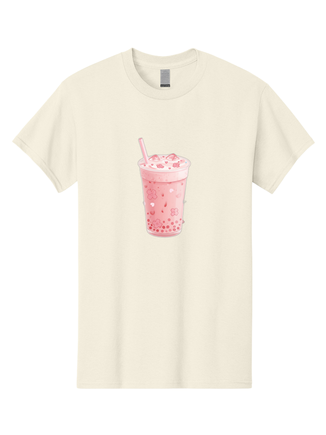 Strawberry-Milk-Tea Men'S Graphic Tee, 100% Cotton, Comfortable Casual Summer Wear, Machine Washable, Pink Milk Tea, Bubble Tea, Boba Drink, Iced Tea, Floral Design, Straw, Creamy Texture, Sweet Treat, Refreshing Beverage, Summer Drink Bad740
