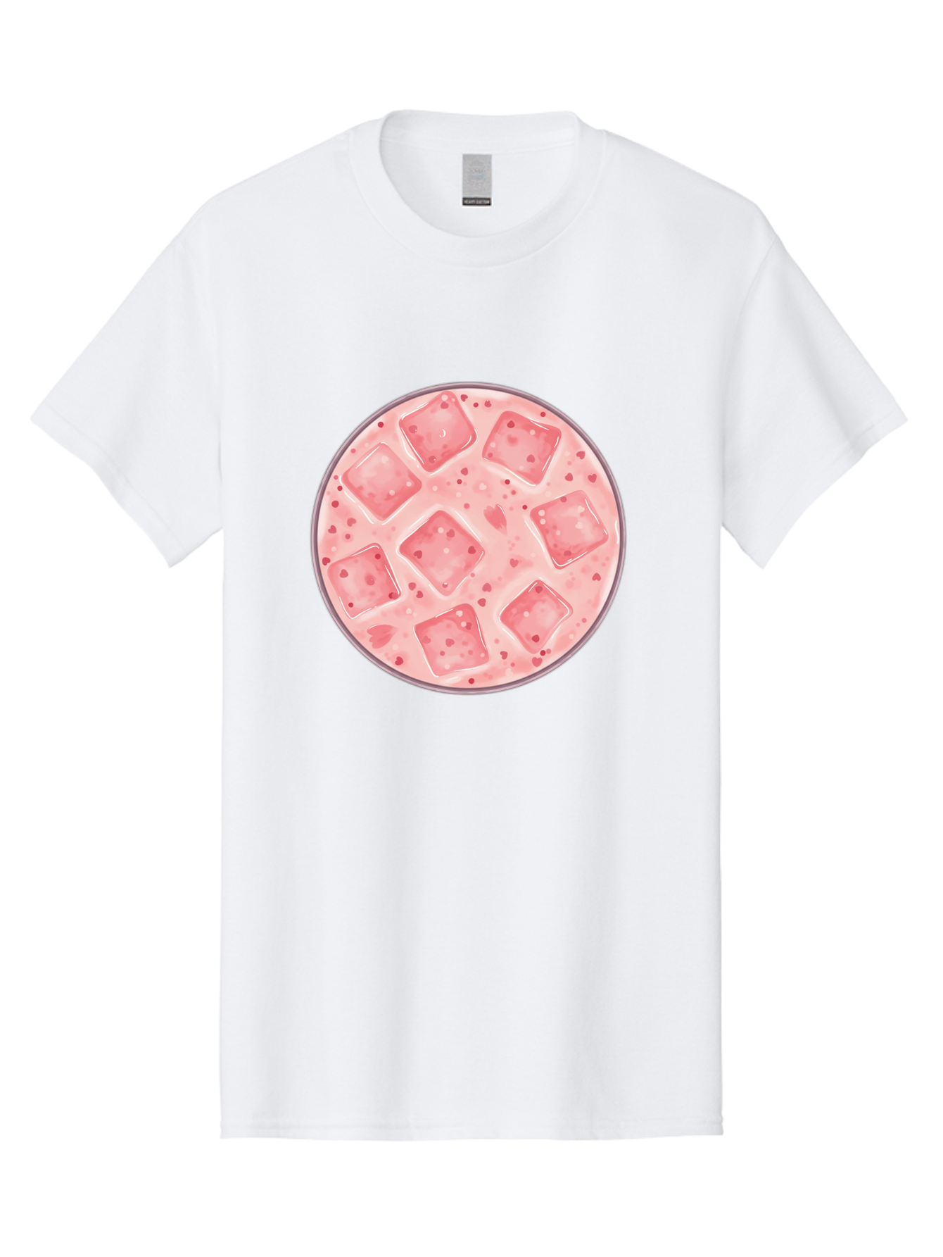 Strawberry-Smoothie Men'S Graphic Tee, 100% Cotton, Comfortable Casual Summer Wear, Machine Washable, Pink Drink, Ice Cubes, Refreshing Beverage, Summer Drink, Cold Drink, Fruity Flavor, Sweet Treat, Cocktail, Ice Cold, Drink With Ice Bad741