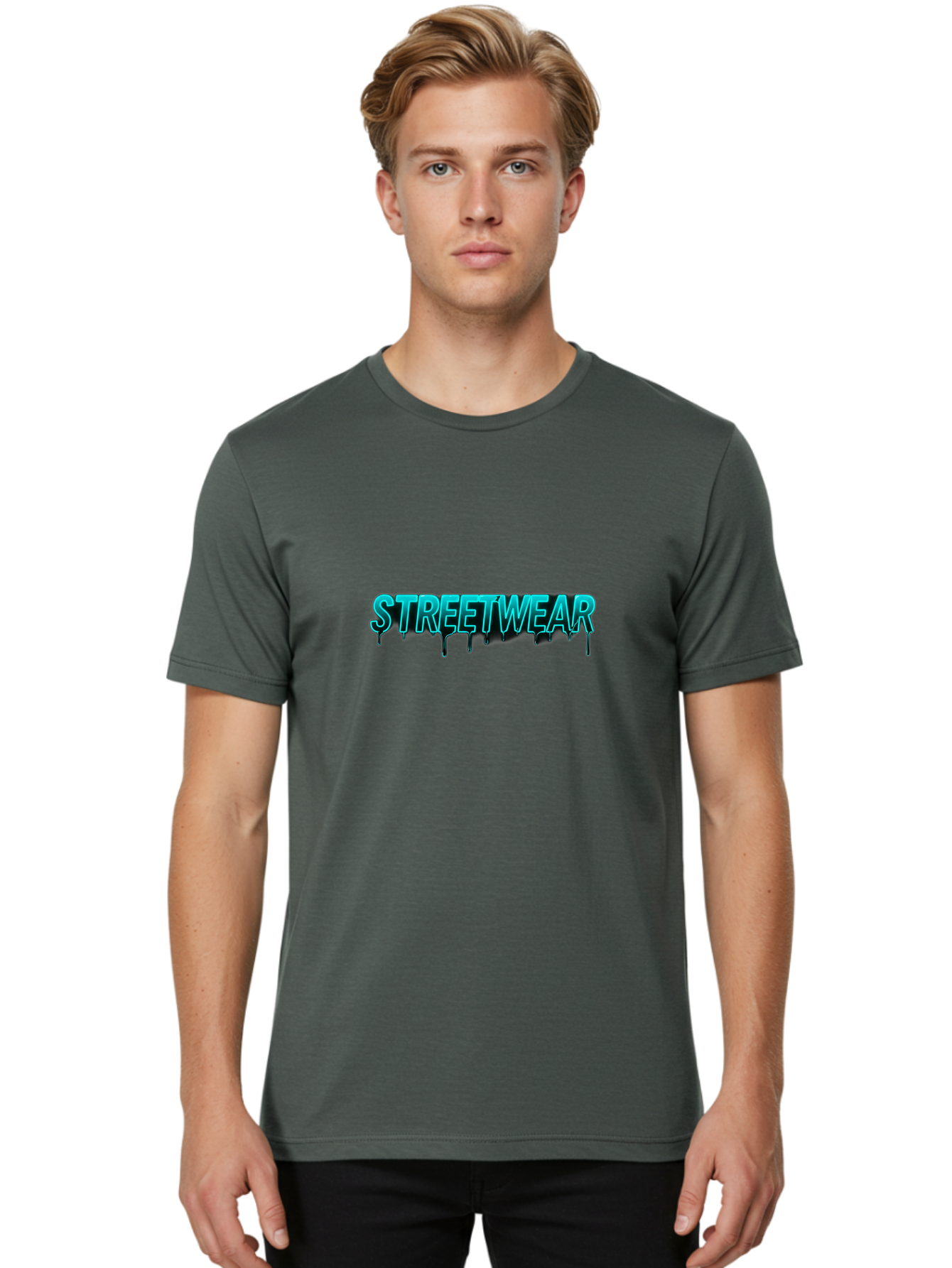 Streetwear-1 Men'S Graphic Tee, 100% Cotton, Comfortable Casual Summer Wear, Machine Washable, Streetwear Fashion, Urban Style, Graffiti Art, Street Culture, Trendy Clothing, Fashion Logo, Dollar Sign, Bold Typography, Urban Chic, Bad742