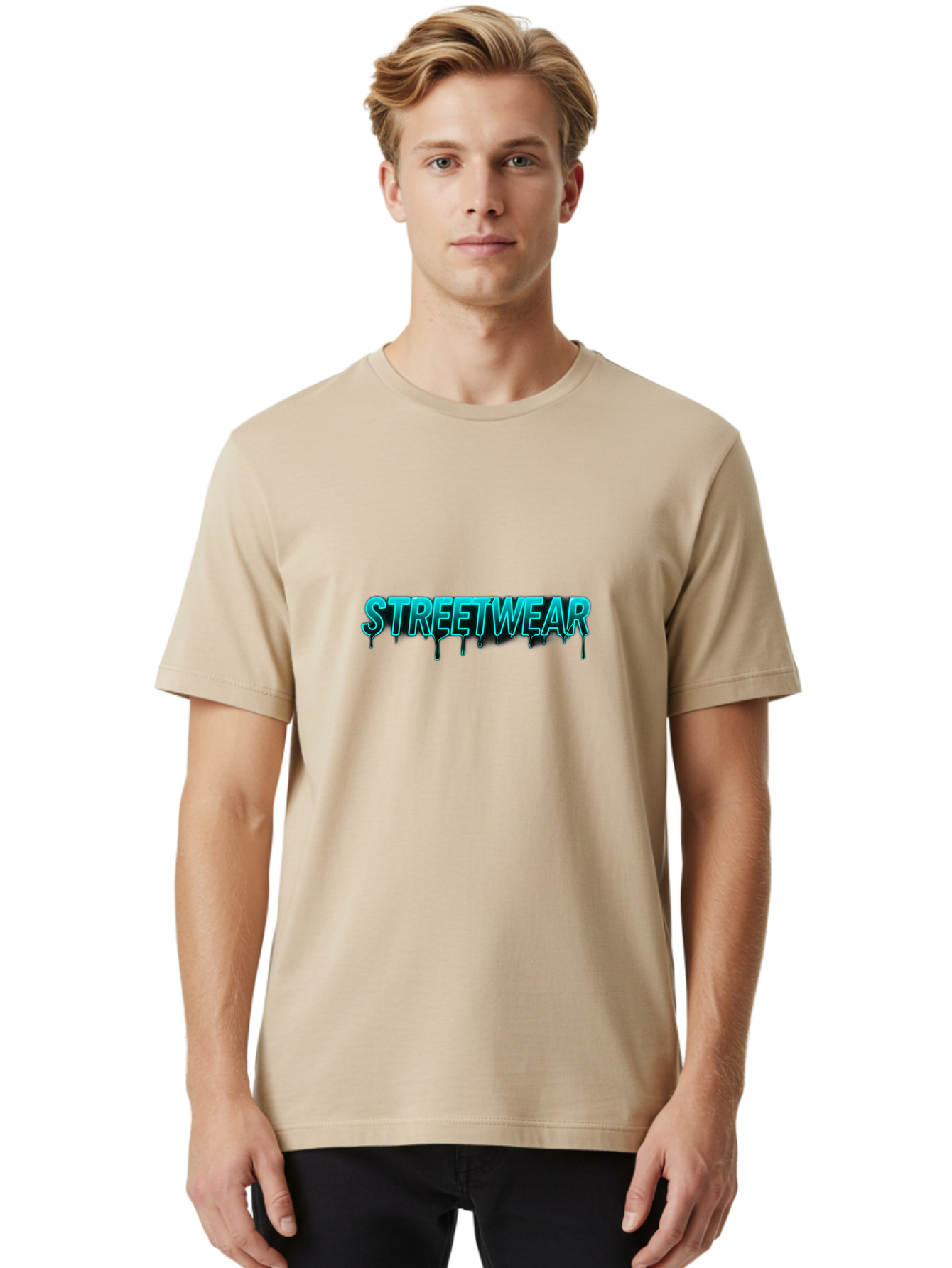 Streetwear-1 Men'S Graphic Tee, 100% Cotton, Comfortable Casual Summer Wear, Machine Washable, Streetwear Fashion, Urban Style, Graffiti Art, Street Culture, Trendy Clothing, Fashion Logo, Dollar Sign, Bold Typography, Urban Chic, Bad742