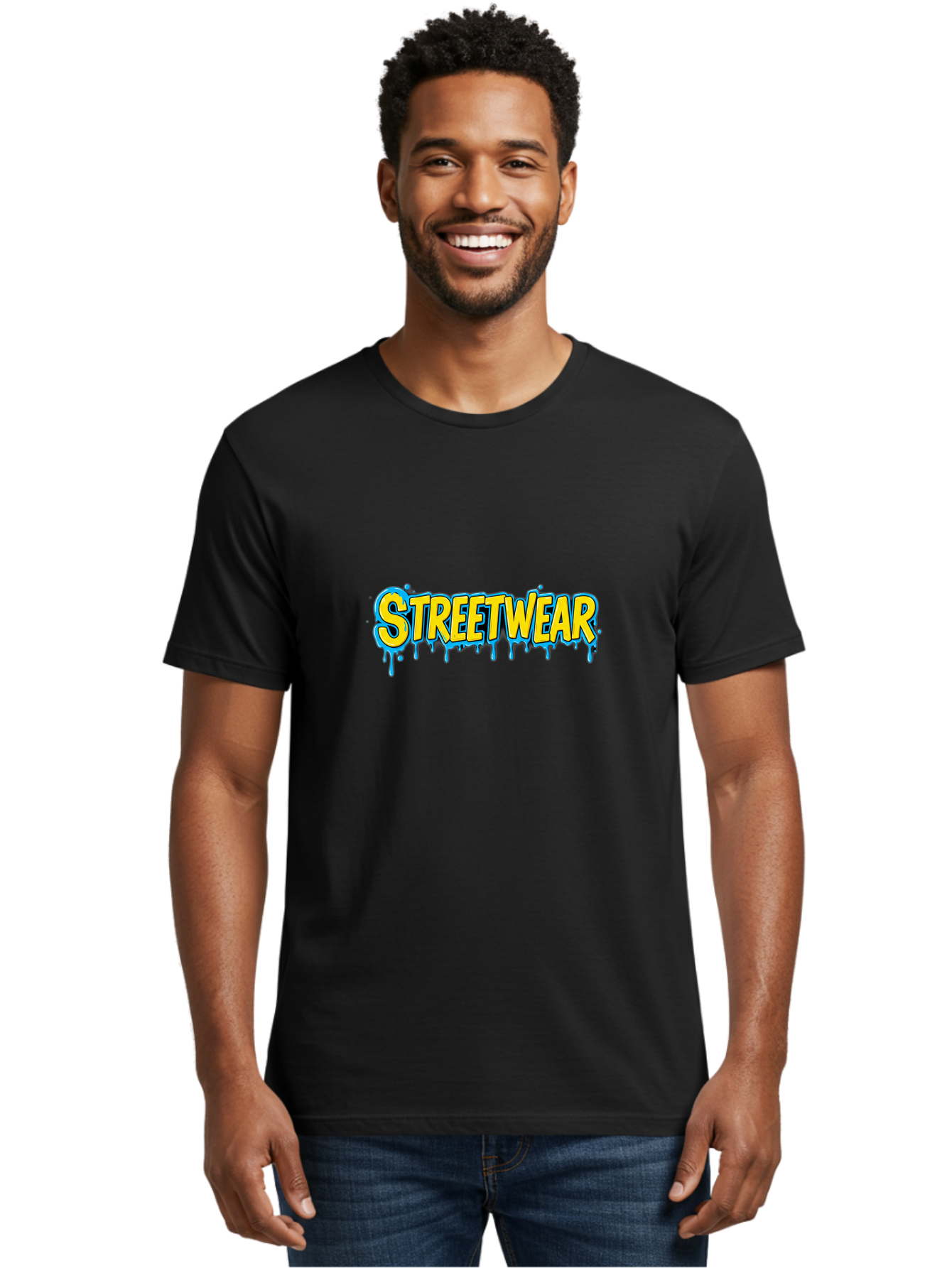 Streetwear-3 Men'S Graphic Tee, 100% Cotton, Comfortable Casual Summer Wear, Machine Washable, Graffiti Style, Streetwear Fashion, Urban Clothing, Trendy Apparel, Drip Art, Bold Typography, Vibrant Colors, Street Style Bad744