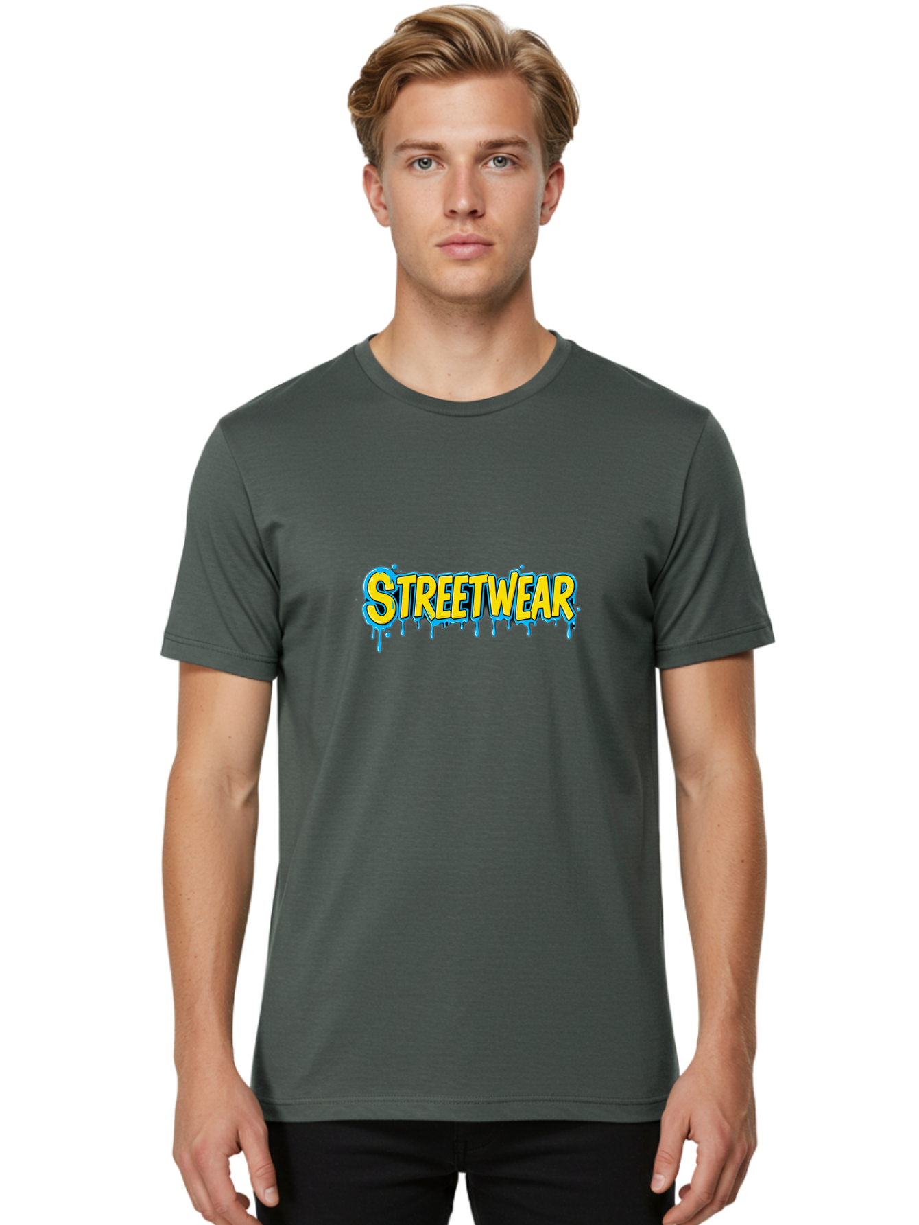 Streetwear-3 Men'S Graphic Tee, 100% Cotton, Comfortable Casual Summer Wear, Machine Washable, Graffiti Style, Streetwear Fashion, Urban Clothing, Trendy Apparel, Drip Art, Bold Typography, Vibrant Colors, Street Style Bad744