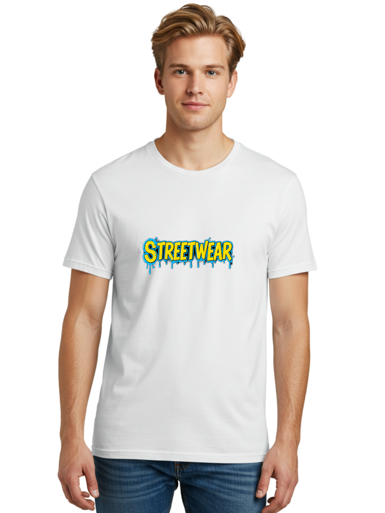 Streetwear-3 Men'S Graphic Tee, 100% Cotton, Comfortable Casual Summer Wear, Machine Washable, Graffiti Style, Streetwear Fashion, Urban Clothing, Trendy Apparel, Drip Art, Bold Typography, Vibrant Colors, Street Style Bad744