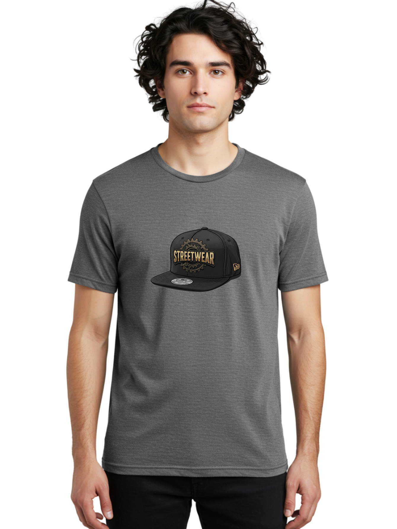 Streetwear-Baseball-Cap Men'S Graphic Tee, 100% Cotton, Comfortable Casual Summer Wear, Machine Washable, Streetwear Fashion, Baseball Cap, Urban Style, Trendy Accessories, Casual Wear, Streetwear Clothing, New Era Cap, Gear Design, Bad745