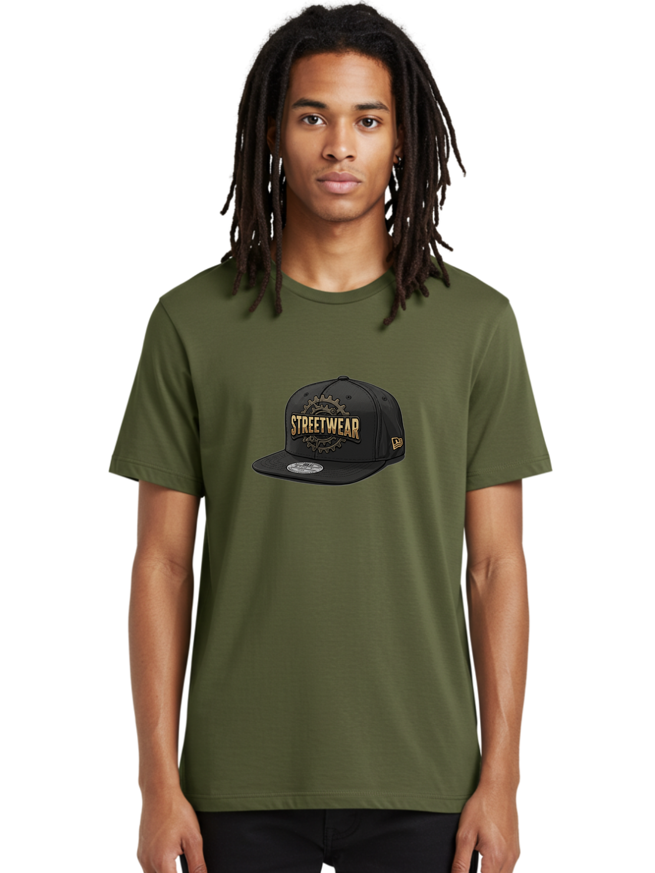 Streetwear-Baseball-Cap Men'S Graphic Tee, 100% Cotton, Comfortable Casual Summer Wear, Machine Washable, Streetwear Fashion, Baseball Cap, Urban Style, Trendy Accessories, Casual Wear, Streetwear Clothing, New Era Cap, Gear Design, Bad745