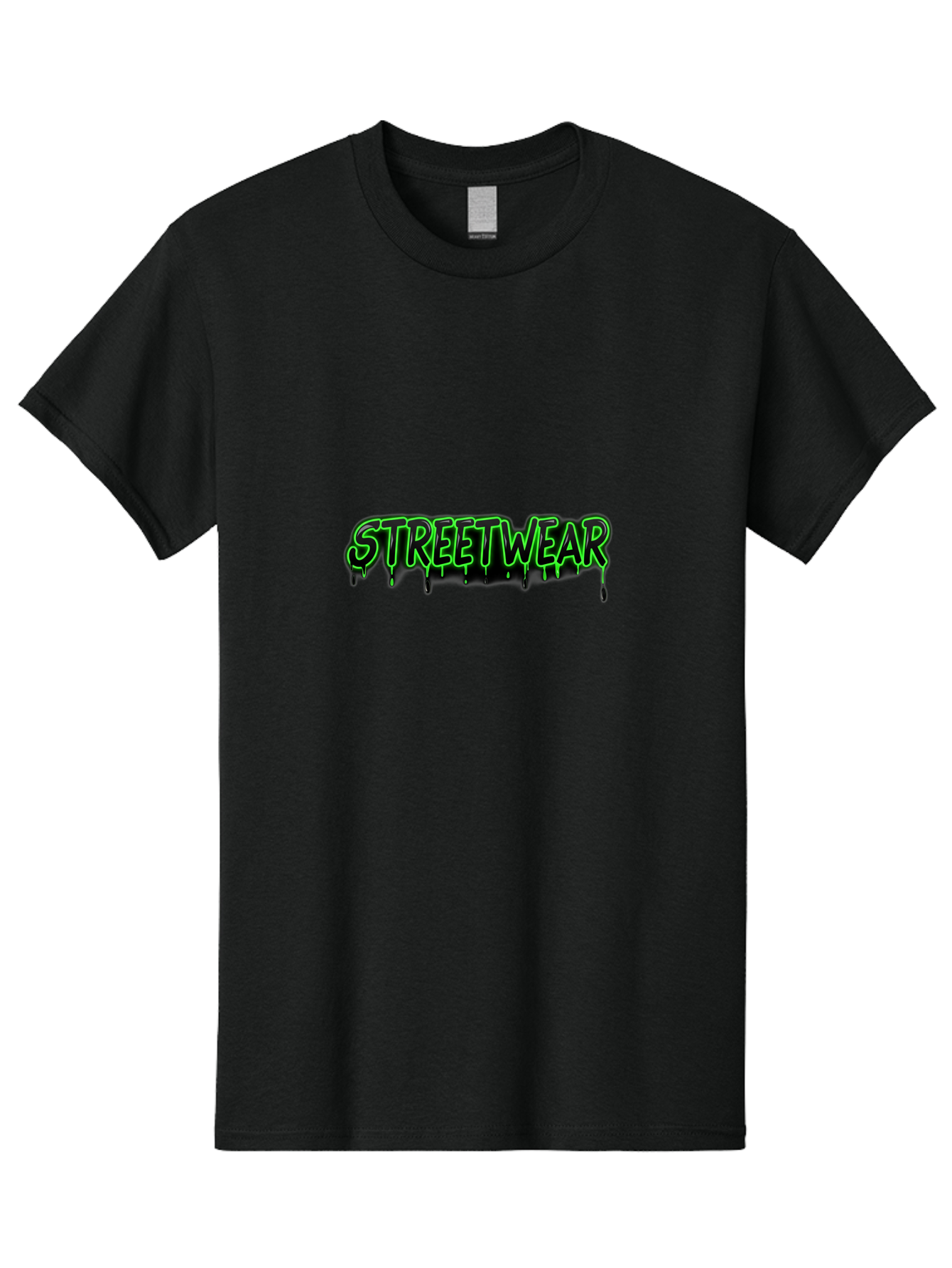Streetwear Men'S Graphic Tee, 100% Cotton, Comfortable Casual Summer Wear, Machine Washable, Streetwear Fashion, Urban Style, Graffiti Art, Black And Green Dripping Effect, Edgy Design, Modern Clothing, Trendy Aesthetic Bad746