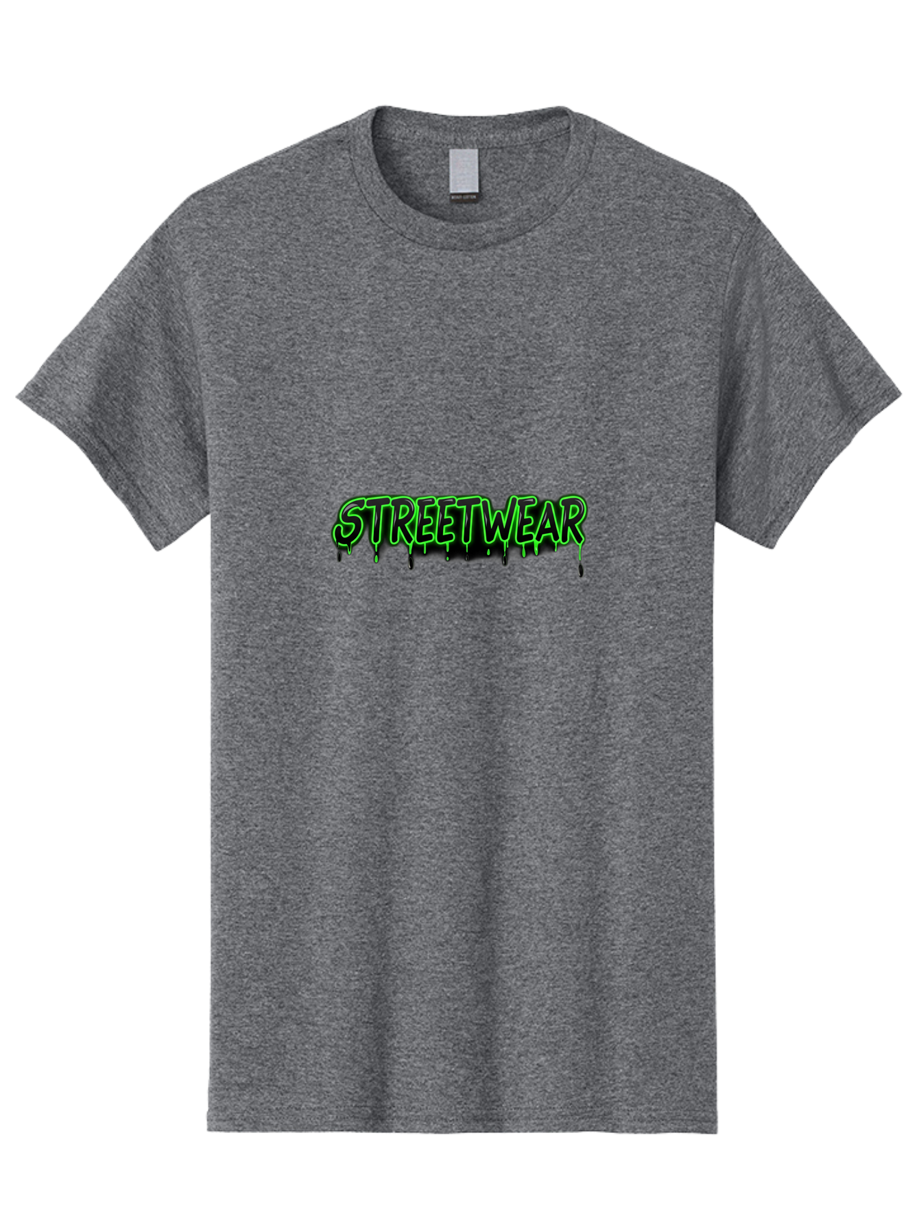 Streetwear Men'S Graphic Tee, 100% Cotton, Comfortable Casual Summer Wear, Machine Washable, Streetwear Fashion, Urban Style, Graffiti Art, Black And Green Dripping Effect, Edgy Design, Modern Clothing, Trendy Aesthetic Bad746