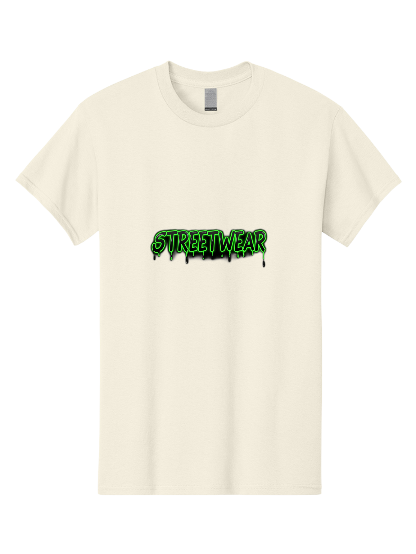 Streetwear Men'S Graphic Tee, 100% Cotton, Comfortable Casual Summer Wear, Machine Washable, Streetwear Fashion, Urban Style, Graffiti Art, Black And Green Dripping Effect, Edgy Design, Modern Clothing, Trendy Aesthetic Bad746