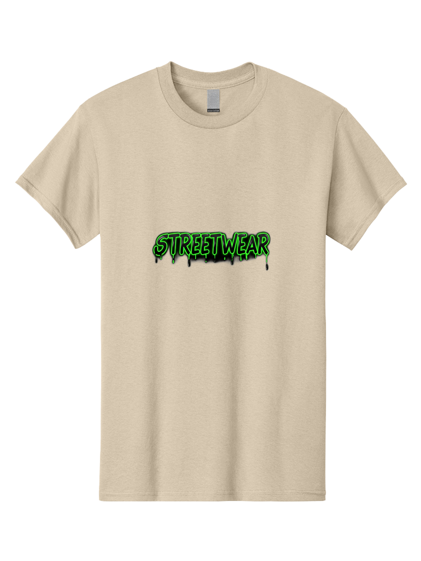 Streetwear Men'S Graphic Tee, 100% Cotton, Comfortable Casual Summer Wear, Machine Washable, Streetwear Fashion, Urban Style, Graffiti Art, Black And Green Dripping Effect, Edgy Design, Modern Clothing, Trendy Aesthetic Bad746