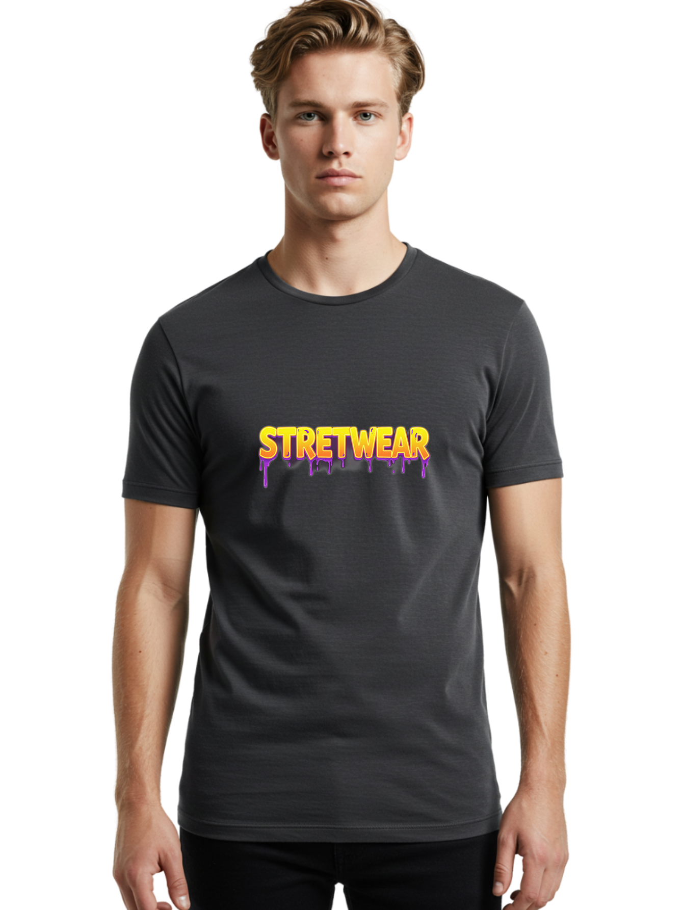 Stretwear-2 Men'S Graphic Tee, 100% Cotton, Comfortable Casual Summer Wear, Machine Washable, Streetwear Fashion, Urban Style, Bold Graphics, Graffiti Art, Vibrant Colors, Edgy Design, Youth Culture, Trendy Clothing Bad748