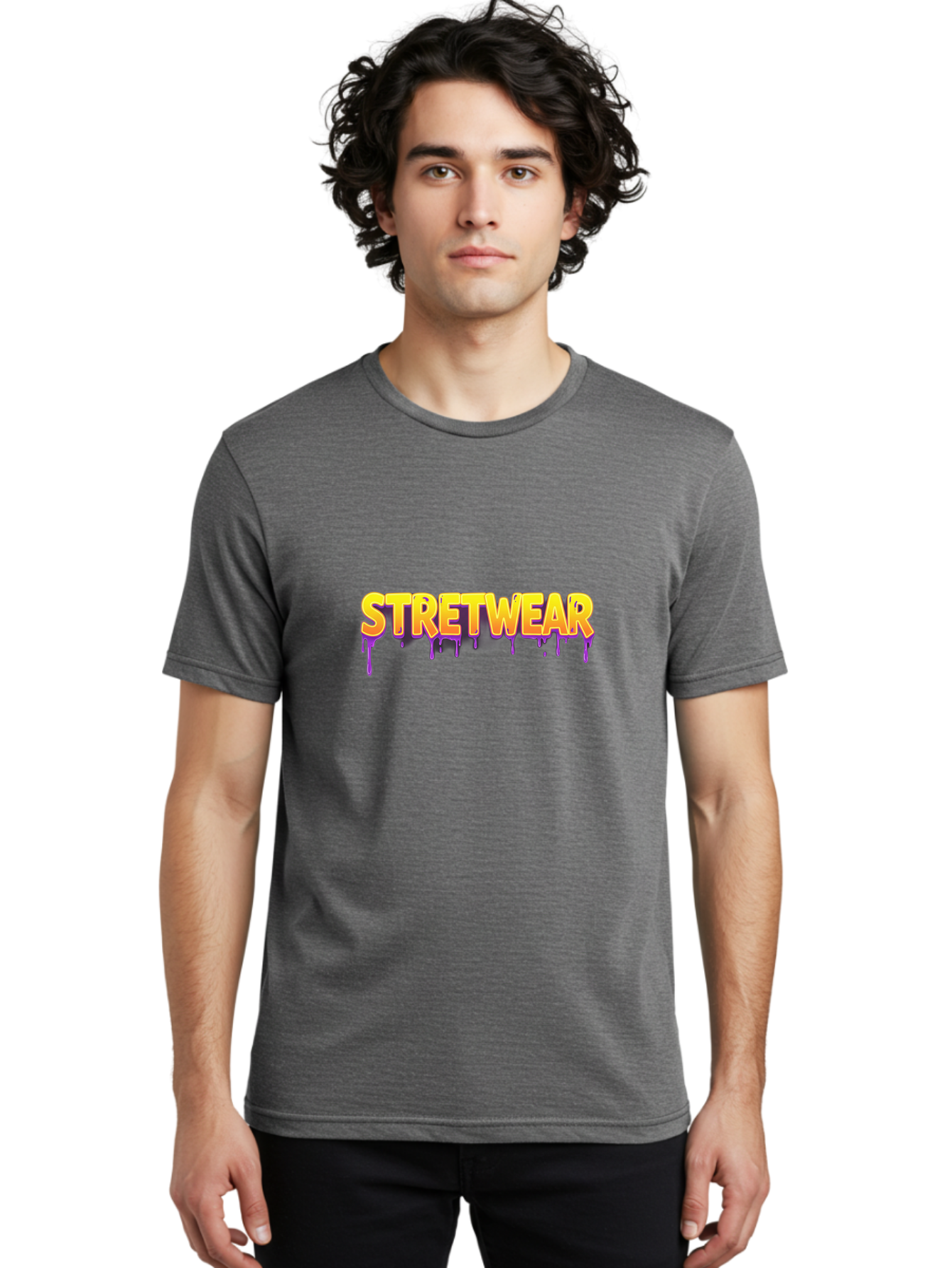 Stretwear-2 Men'S Graphic Tee, 100% Cotton, Comfortable Casual Summer Wear, Machine Washable, Streetwear Fashion, Urban Style, Bold Graphics, Graffiti Art, Vibrant Colors, Edgy Design, Youth Culture, Trendy Clothing Bad748