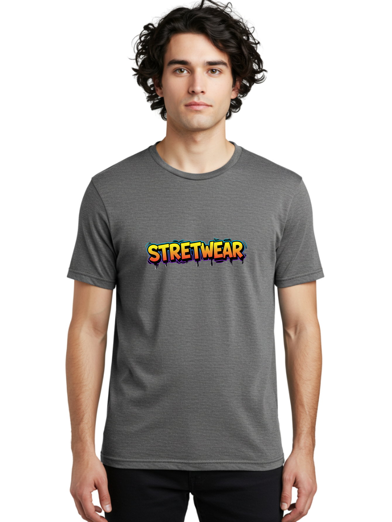 Stretwear-9 Men'S Graphic Tee, 100% Cotton, Comfortable Casual Summer Wear, Machine Washable, Streetwear Fashion, Urban Style, Trendy Clothing, Vibrant Typography, Graffiti Inspired, Street Fashion, Bold Graphics Bad755