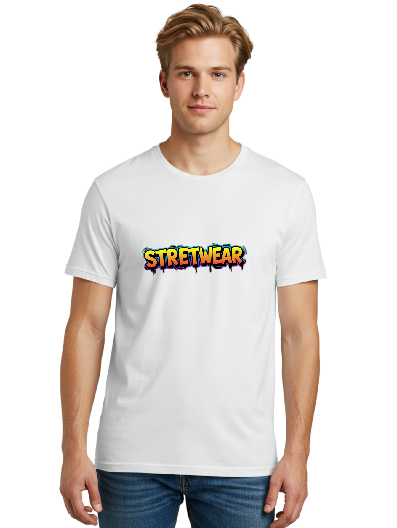 Stretwear-9 Men'S Graphic Tee, 100% Cotton, Comfortable Casual Summer Wear, Machine Washable, Streetwear Fashion, Urban Style, Trendy Clothing, Vibrant Typography, Graffiti Inspired, Street Fashion, Bold Graphics Bad755