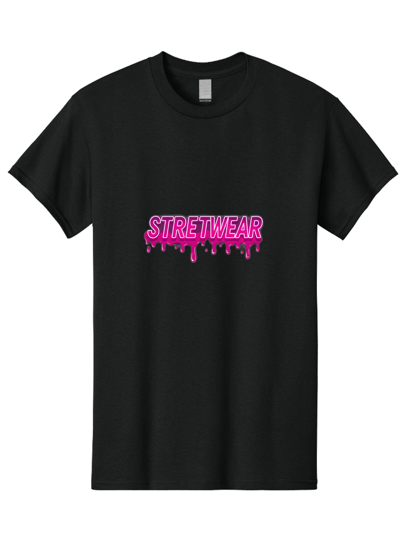 Stretwear Men'S Graphic Tee, 100% Cotton, Comfortable Casual Summer Wear, Machine Washable, Streetwear Fashion, Urban Style, Graffiti Art, Trendy Clothing, Pink Drips, Bold Typography, Edgy Aesthetic, Modern Design Bad756