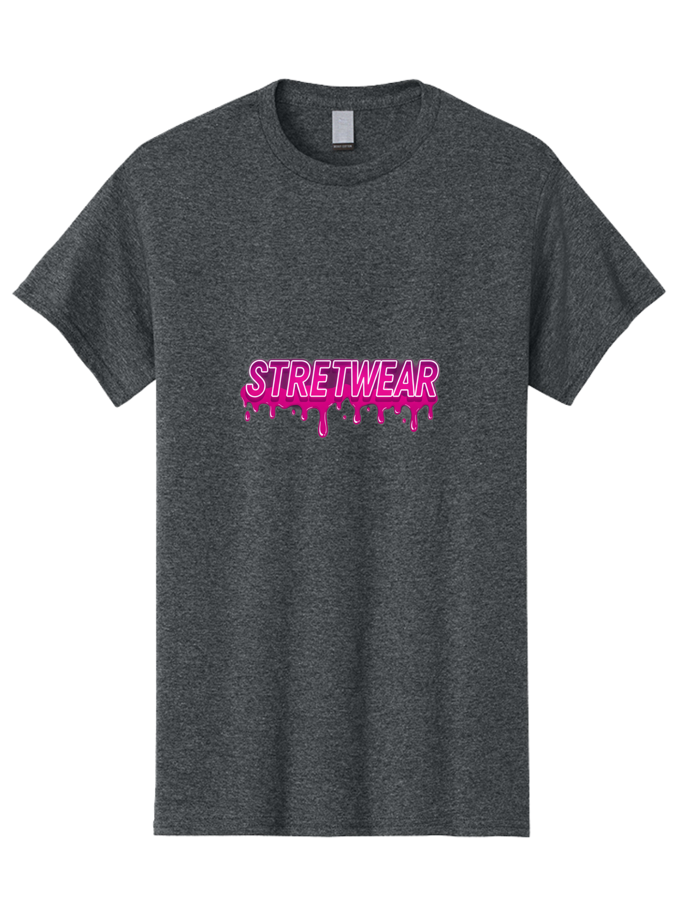 Stretwear Men'S Graphic Tee, 100% Cotton, Comfortable Casual Summer Wear, Machine Washable, Streetwear Fashion, Urban Style, Graffiti Art, Trendy Clothing, Pink Drips, Bold Typography, Edgy Aesthetic, Modern Design Bad756