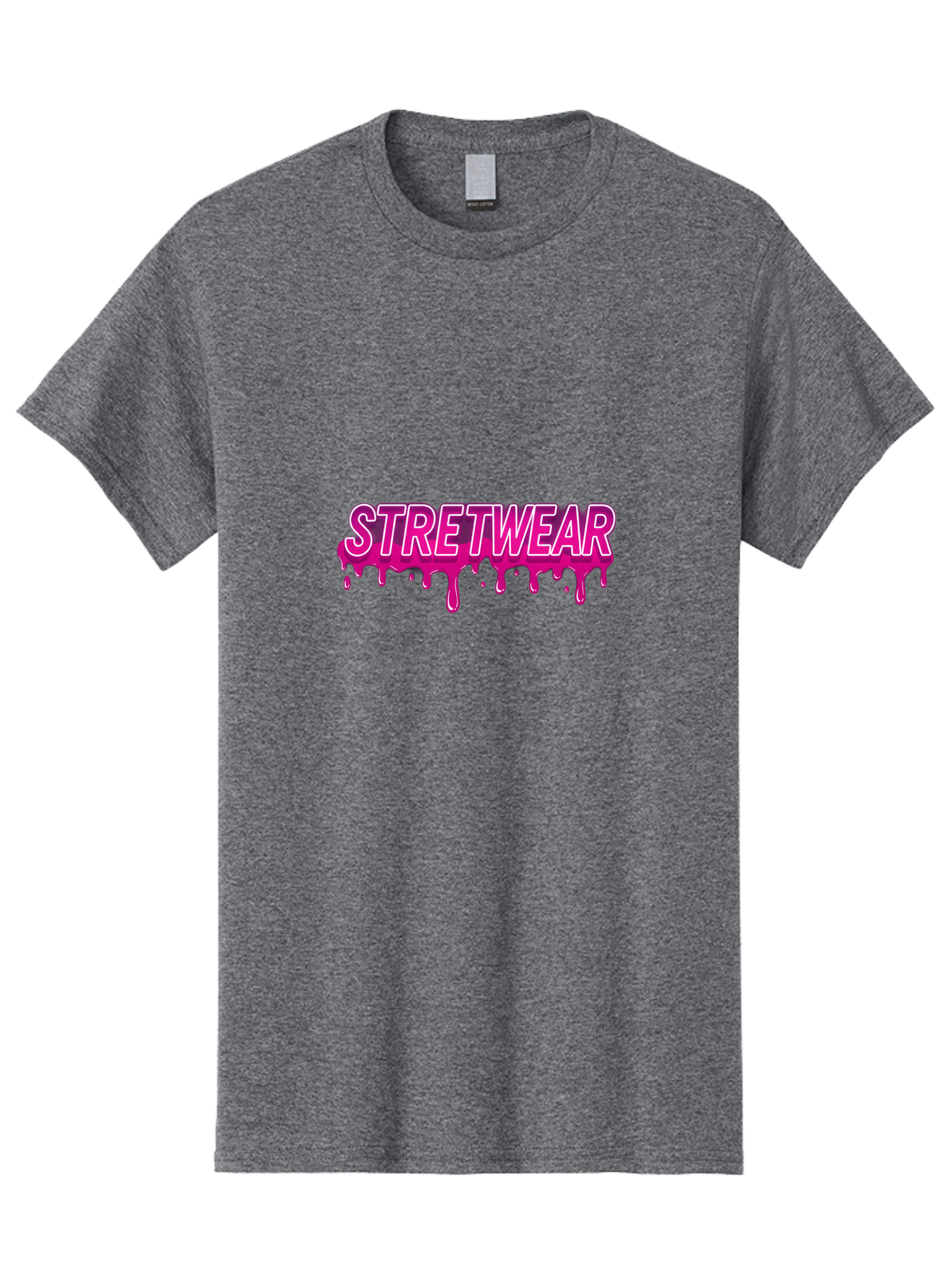Stretwear Men'S Graphic Tee, 100% Cotton, Comfortable Casual Summer Wear, Machine Washable, Streetwear Fashion, Urban Style, Graffiti Art, Trendy Clothing, Pink Drips, Bold Typography, Edgy Aesthetic, Modern Design Bad756