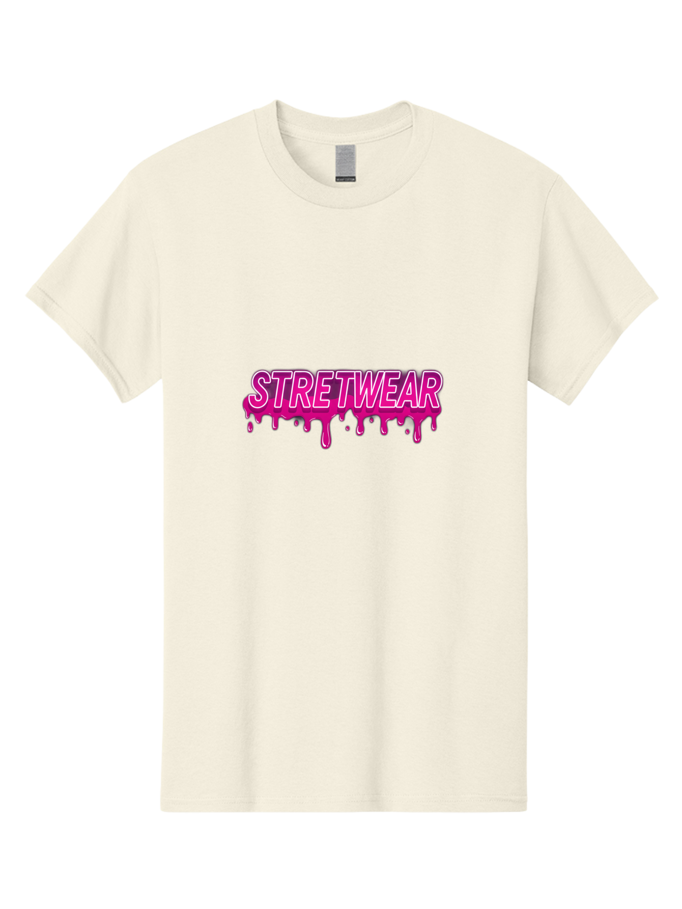 Stretwear Men'S Graphic Tee, 100% Cotton, Comfortable Casual Summer Wear, Machine Washable, Streetwear Fashion, Urban Style, Graffiti Art, Trendy Clothing, Pink Drips, Bold Typography, Edgy Aesthetic, Modern Design Bad756