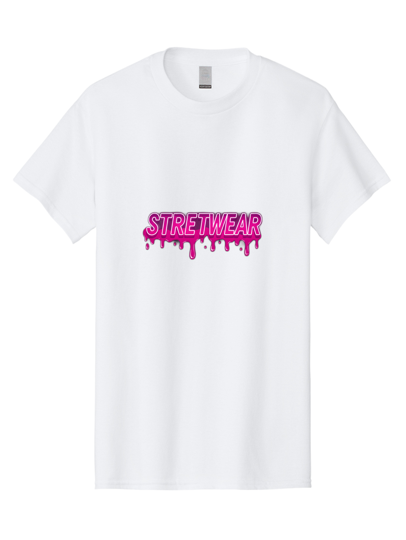Stretwear Men'S Graphic Tee, 100% Cotton, Comfortable Casual Summer Wear, Machine Washable, Streetwear Fashion, Urban Style, Graffiti Art, Trendy Clothing, Pink Drips, Bold Typography, Edgy Aesthetic, Modern Design Bad756