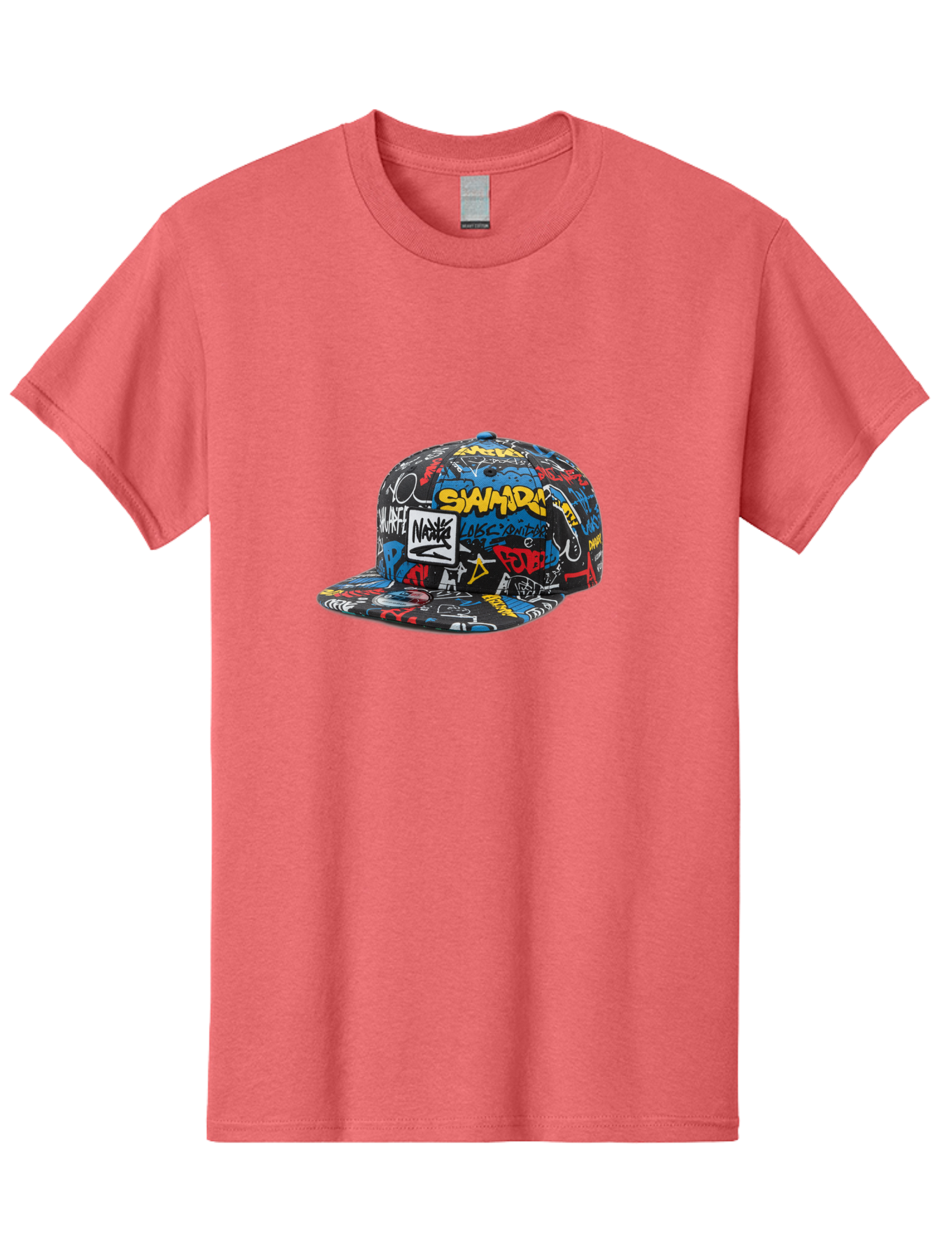 Stussy-Graffiti-Baseball-Cap Men'S Graphic Tee, 100% Cotton, Comfortable Casual Summer Wear, Machine Washable, Graffiti Cap, Streetwear Fashion, Urban Style, Bold Designs, Vibrant Colors, Stüssy Branding, Casual Wear, Skateboarding Culture, Bad757