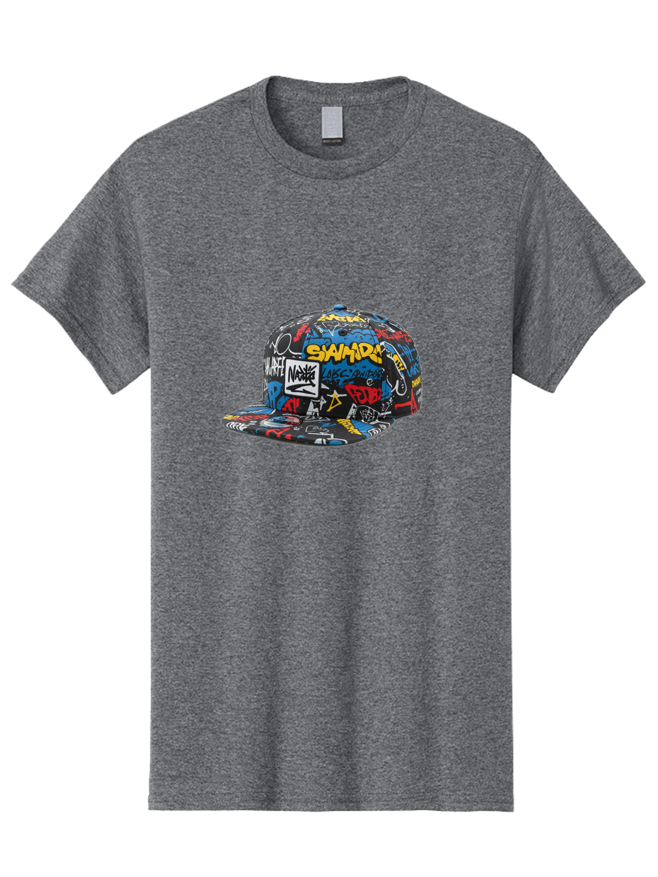 Stussy-Graffiti-Baseball-Cap Men'S Graphic Tee, 100% Cotton, Comfortable Casual Summer Wear, Machine Washable, Graffiti Cap, Streetwear Fashion, Urban Style, Bold Designs, Vibrant Colors, Stüssy Branding, Casual Wear, Skateboarding Culture, Bad757