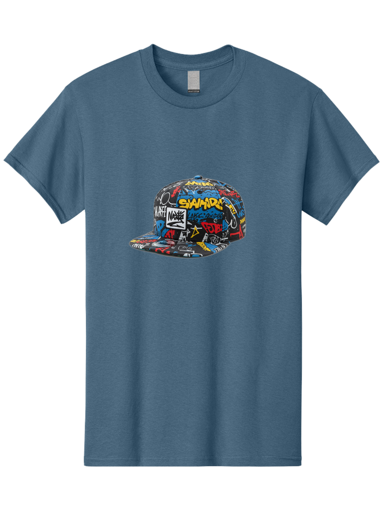 Stussy-Graffiti-Baseball-Cap Men'S Graphic Tee, 100% Cotton, Comfortable Casual Summer Wear, Machine Washable, Graffiti Cap, Streetwear Fashion, Urban Style, Bold Designs, Vibrant Colors, Stüssy Branding, Casual Wear, Skateboarding Culture, Bad757