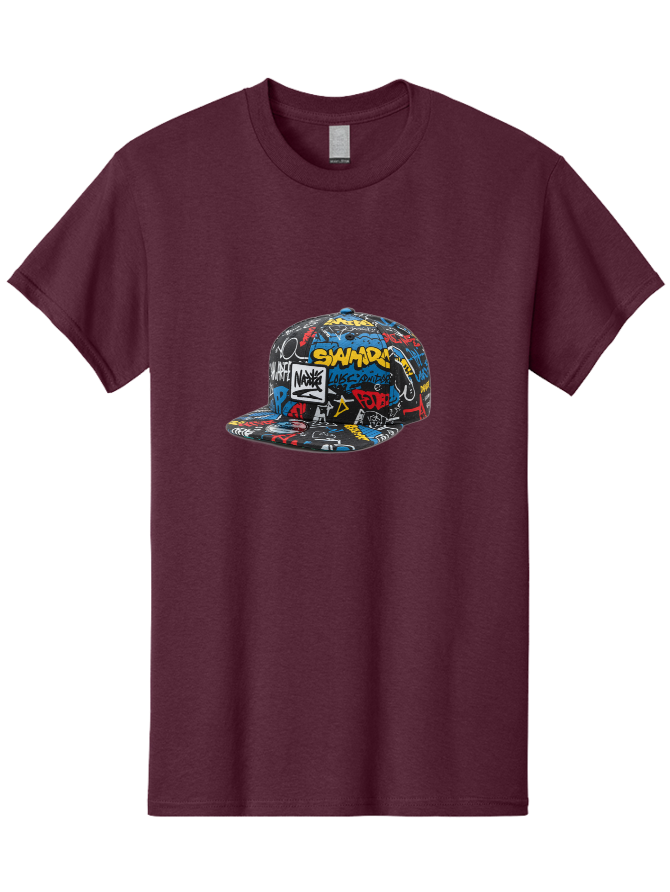 Stussy-Graffiti-Baseball-Cap Men'S Graphic Tee, 100% Cotton, Comfortable Casual Summer Wear, Machine Washable, Graffiti Cap, Streetwear Fashion, Urban Style, Bold Designs, Vibrant Colors, Stüssy Branding, Casual Wear, Skateboarding Culture, Bad757