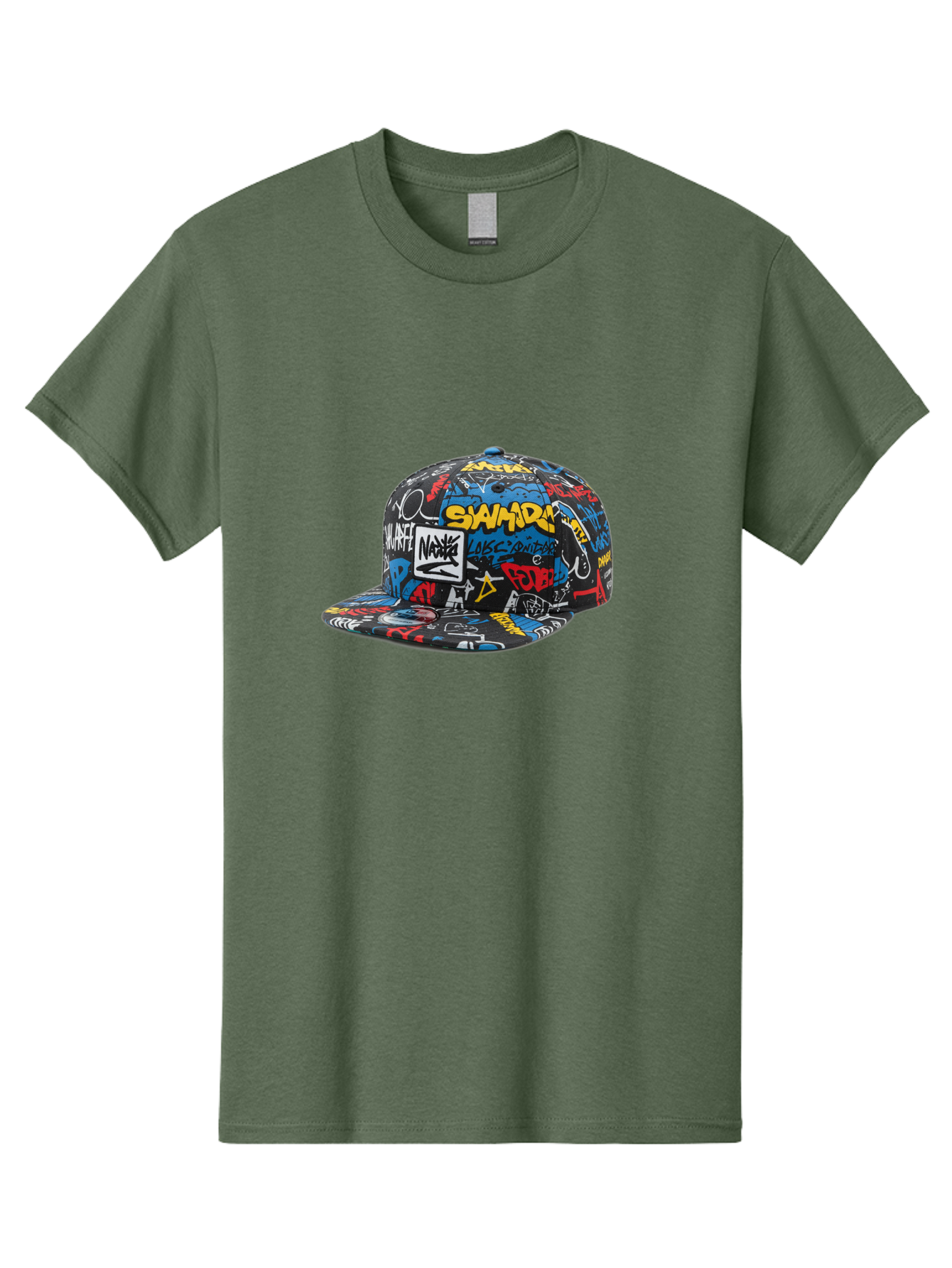 Stussy-Graffiti-Baseball-Cap Men'S Graphic Tee, 100% Cotton, Comfortable Casual Summer Wear, Machine Washable, Graffiti Cap, Streetwear Fashion, Urban Style, Bold Designs, Vibrant Colors, Stüssy Branding, Casual Wear, Skateboarding Culture, Bad757