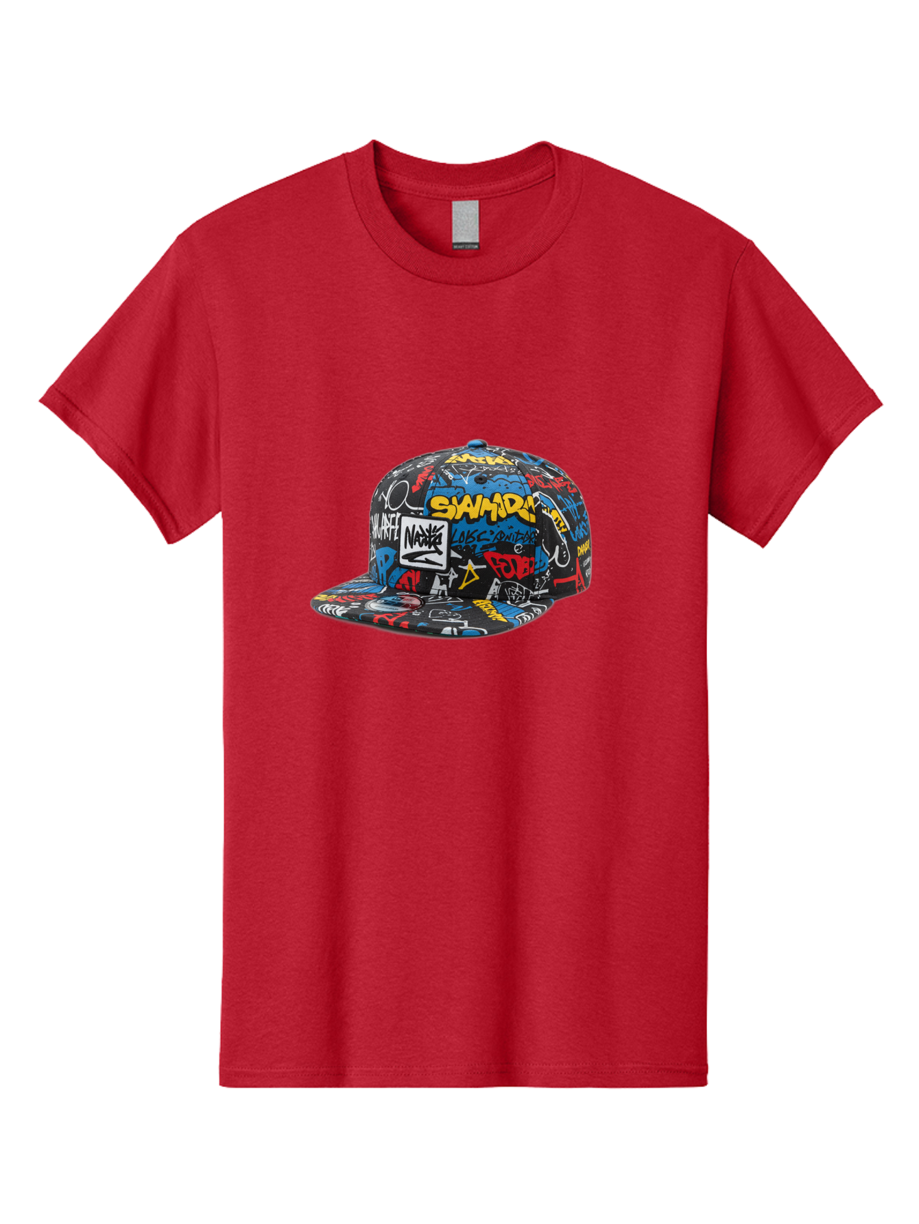 Stussy-Graffiti-Baseball-Cap Men'S Graphic Tee, 100% Cotton, Comfortable Casual Summer Wear, Machine Washable, Graffiti Cap, Streetwear Fashion, Urban Style, Bold Designs, Vibrant Colors, Stüssy Branding, Casual Wear, Skateboarding Culture, Bad757